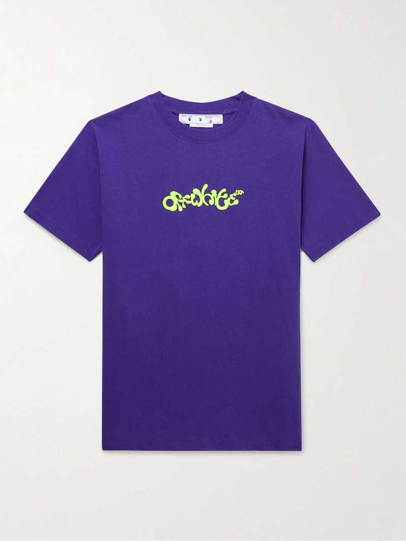 Logo-Flocked Cotton-Jersey 티셔츠 - 1