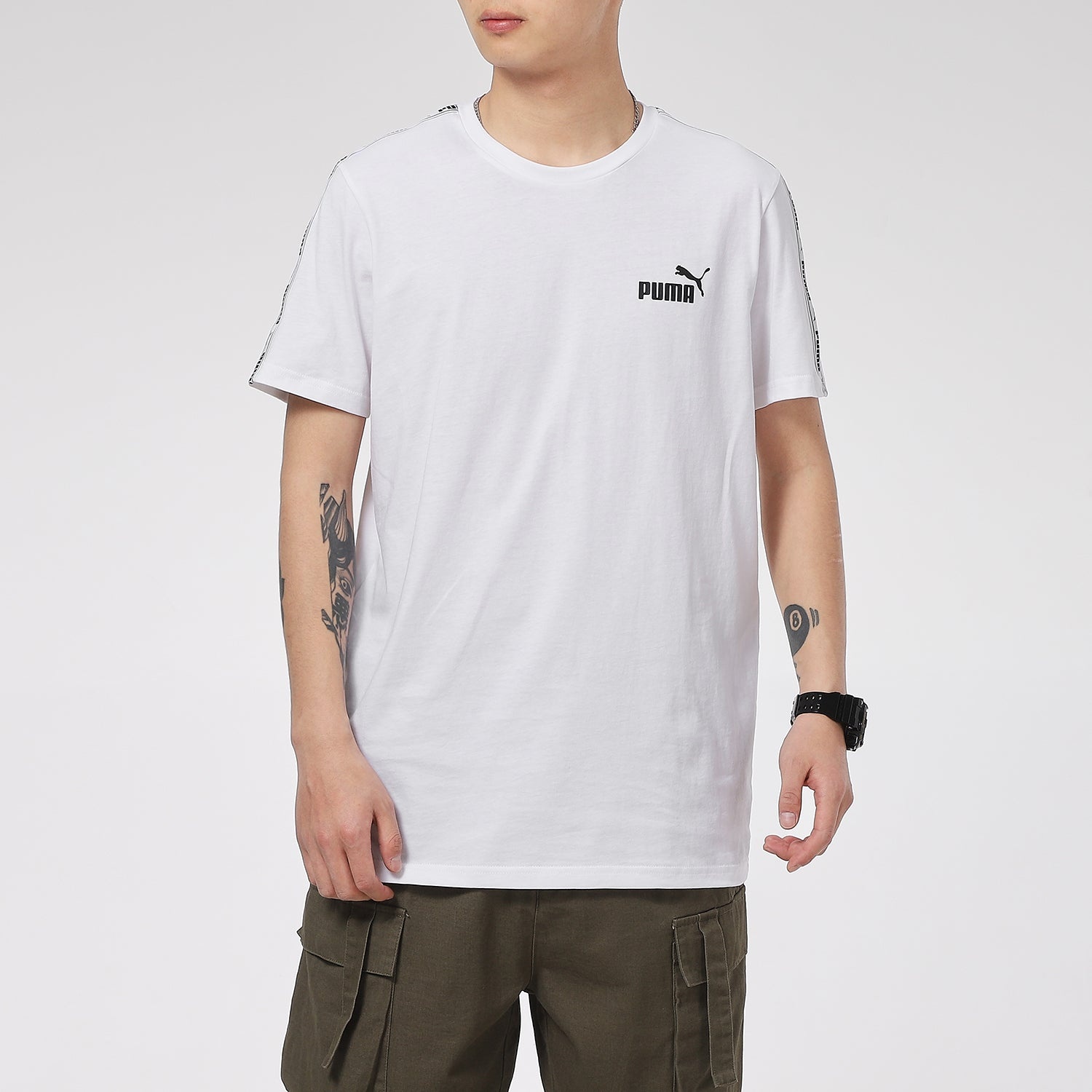 PUMA Taping Logo T-Shirt 'White' 532557-02 - 3