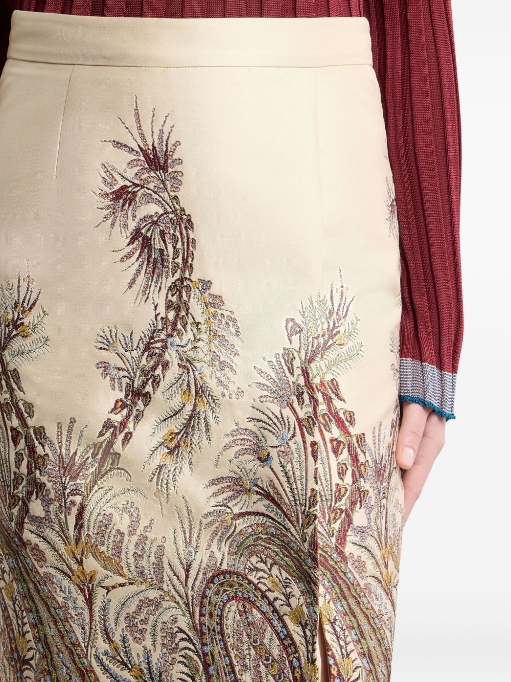 paisley jacquard midi skirt - 5