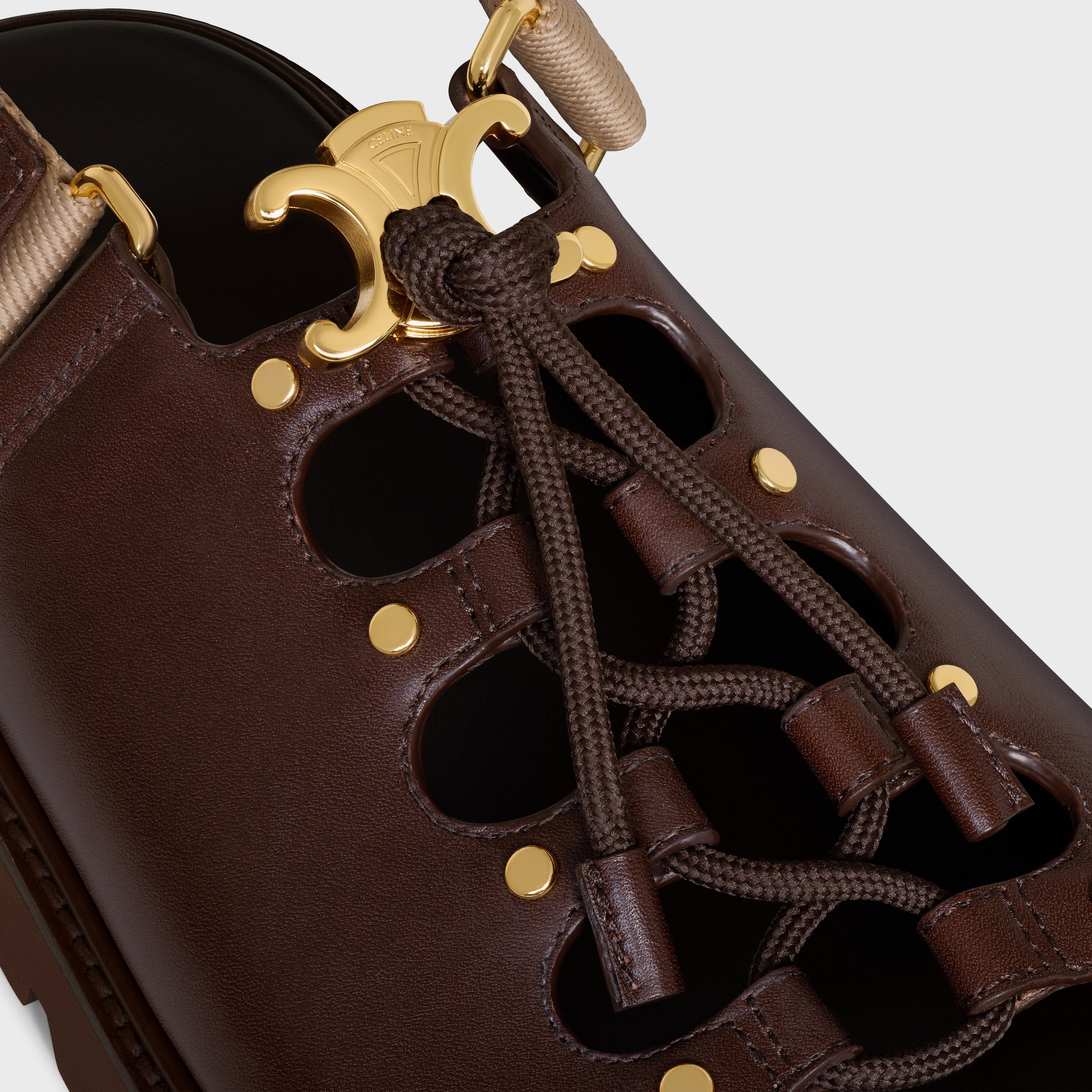CELINE BILLIE CHUNKY SANDALE  IN Calfskin and Textile - 5