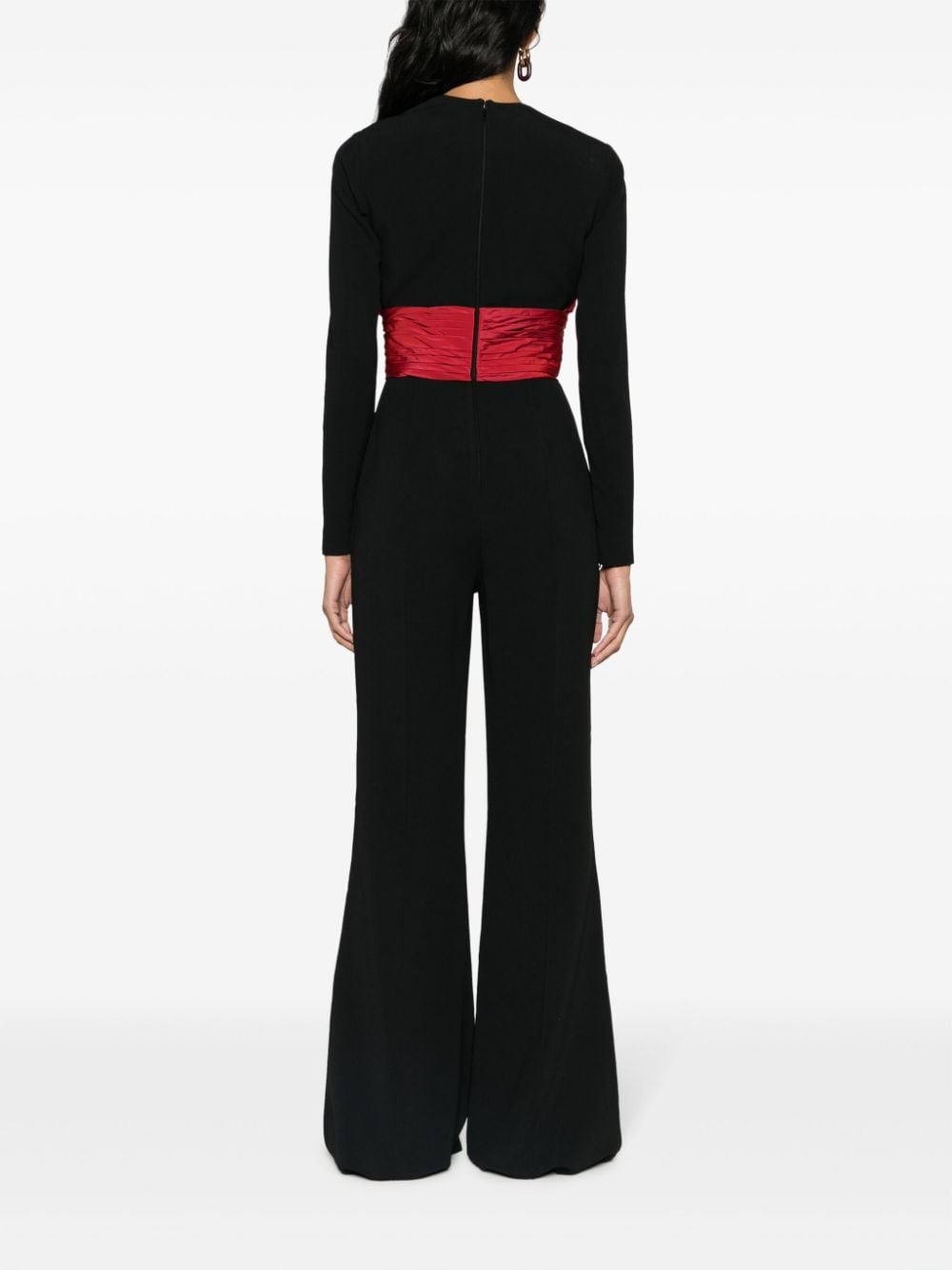 ruffle-detail flared jumpsuit - 4