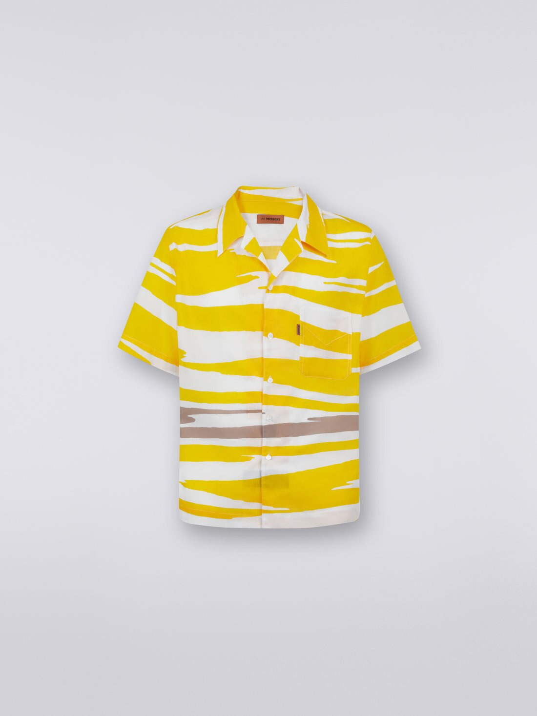 Short-sleeved cotton bowling shirt - 1