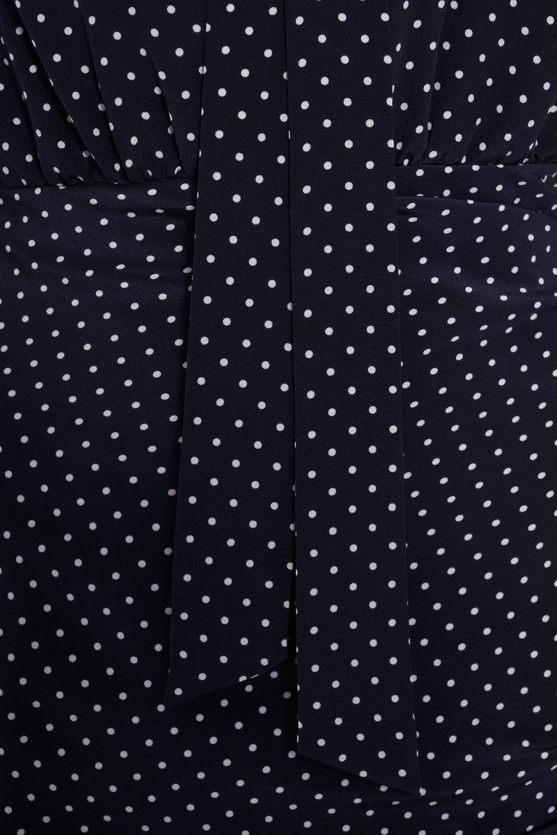 POLKA DOT SILK OFF THE SHOULDER MINI DRESS 3