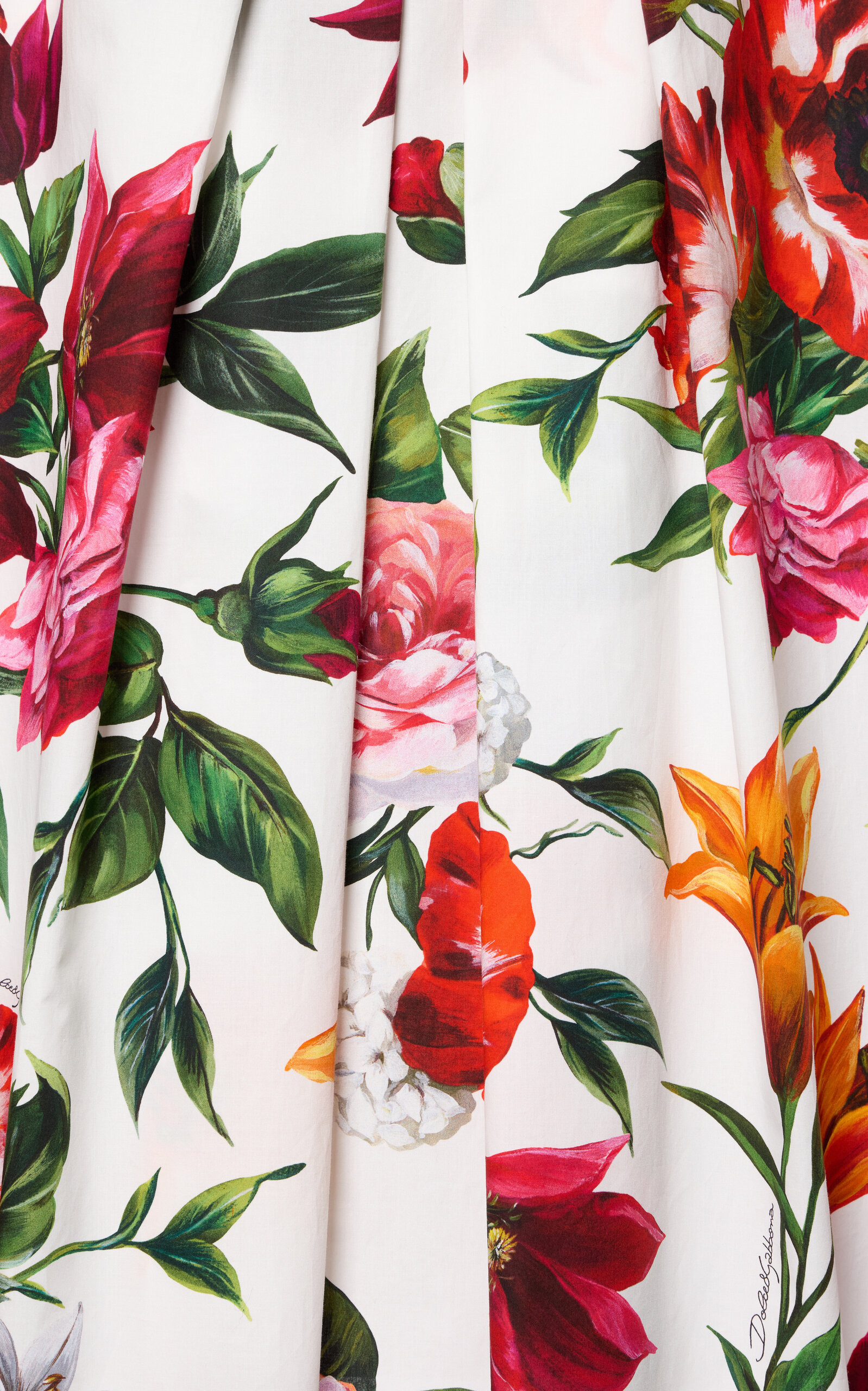 Floral-Printed Cotton Poplin Midi Skirt floral - 5
