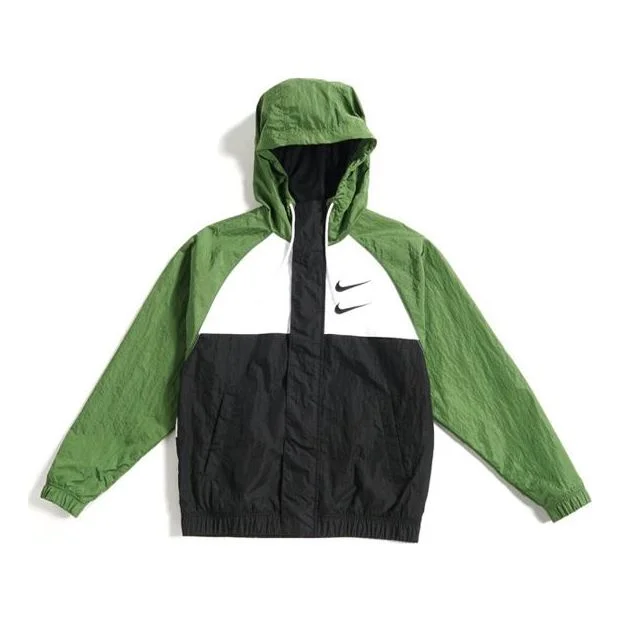 Nike Sportswear Swoosh Men's Woven Hooded Jacket 'Green' CJ4889-010 - 1
