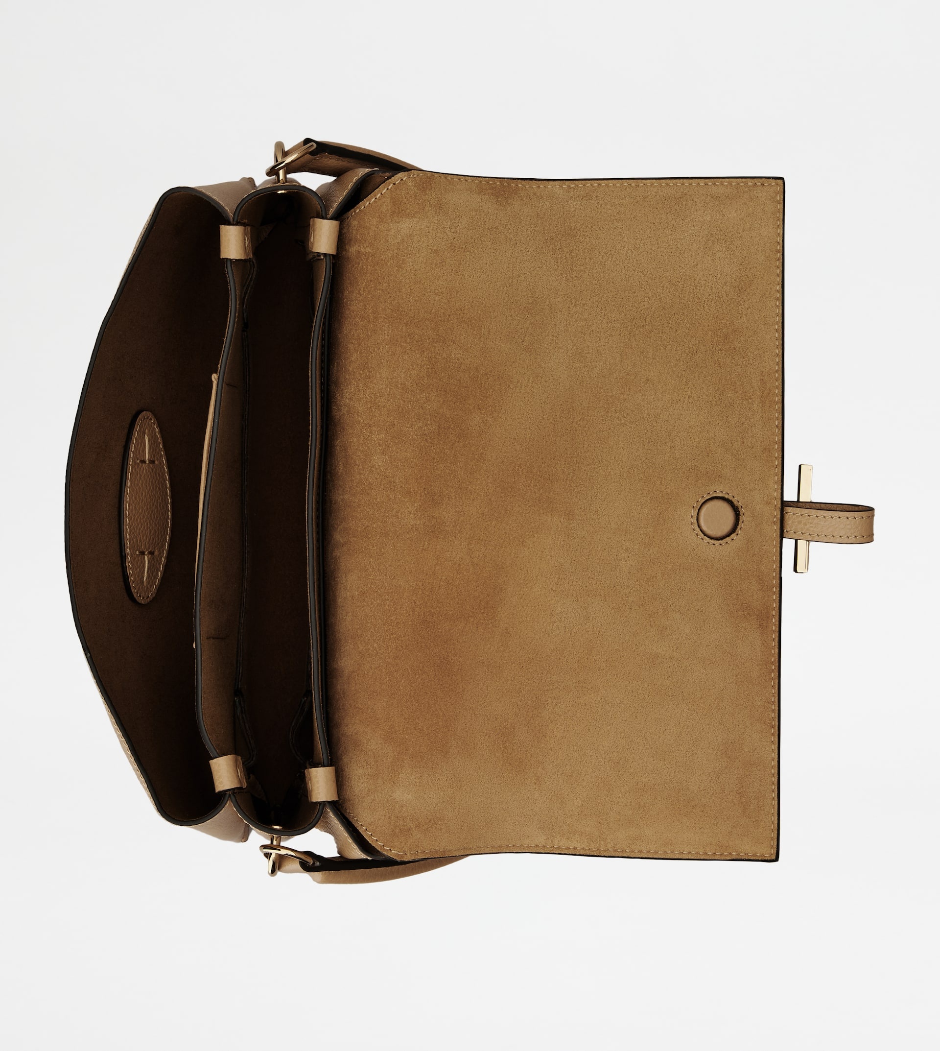 T TIMELESS FLAP BAG IN LEATHER MINI - BROWN - 4