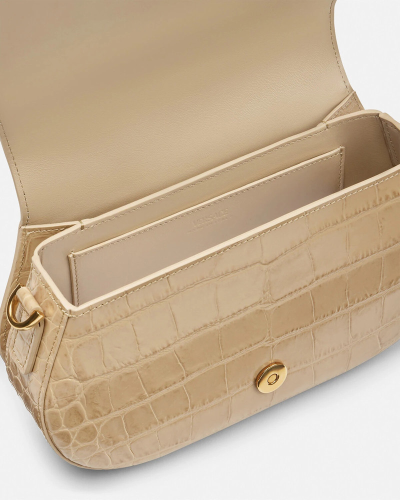 Croc-Effect Greca Goddess Shoulder Bag 5