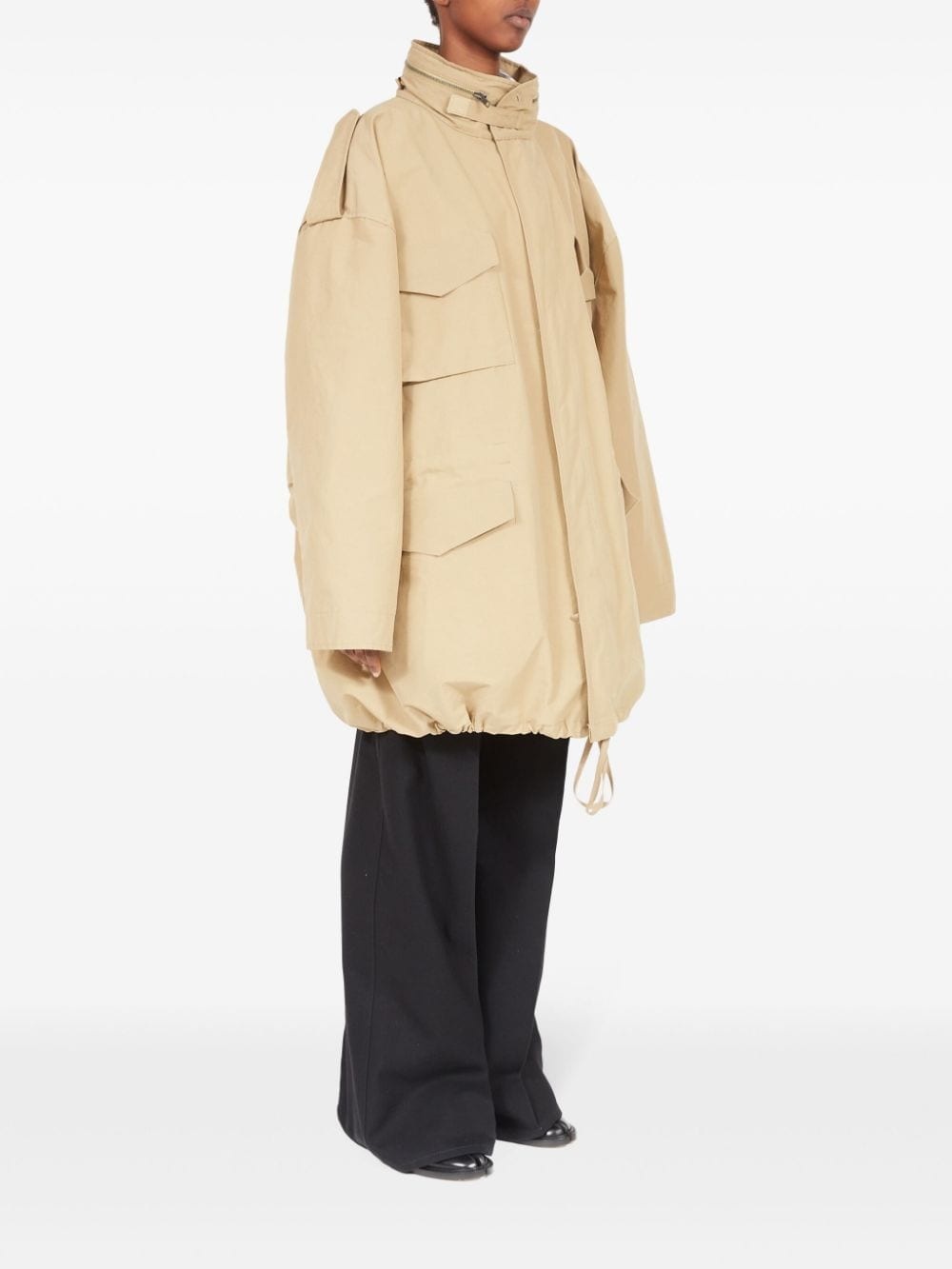 zip-fastening oversized coat - 3
