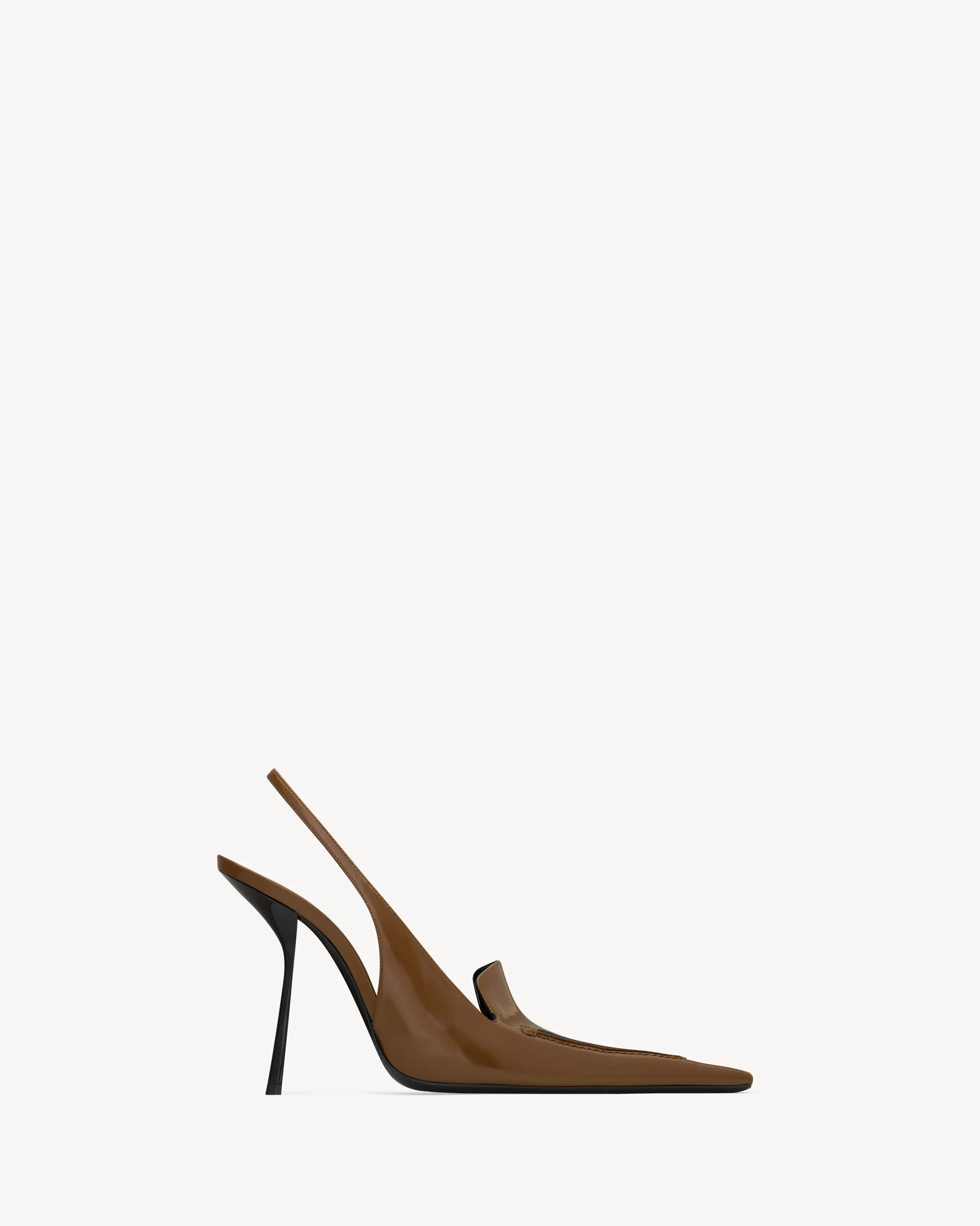 VOLTAIRE SLINGBACK PUMPS IN GLAZED LEATHER - 1
