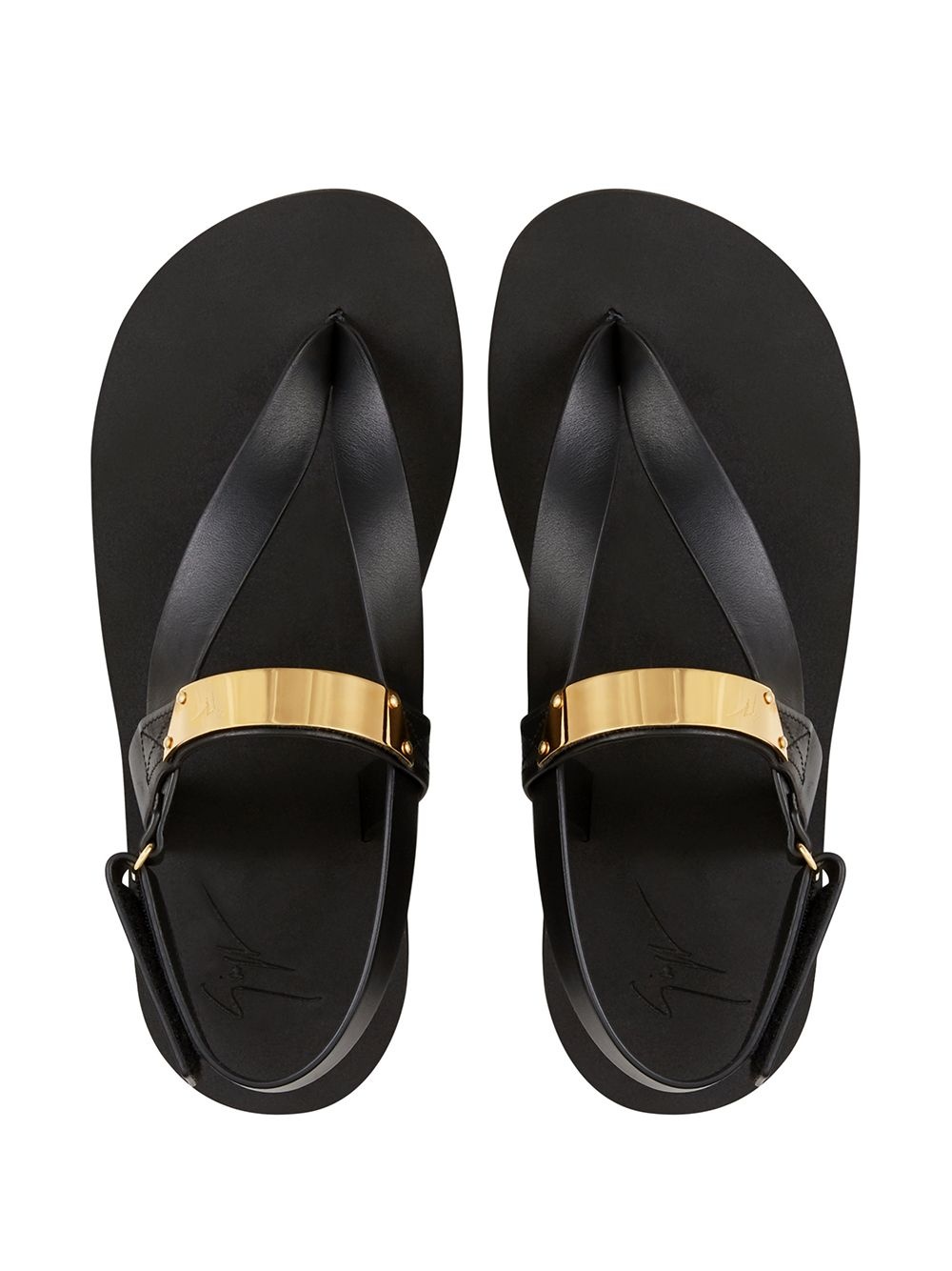 metallic detail thong sandals - 4