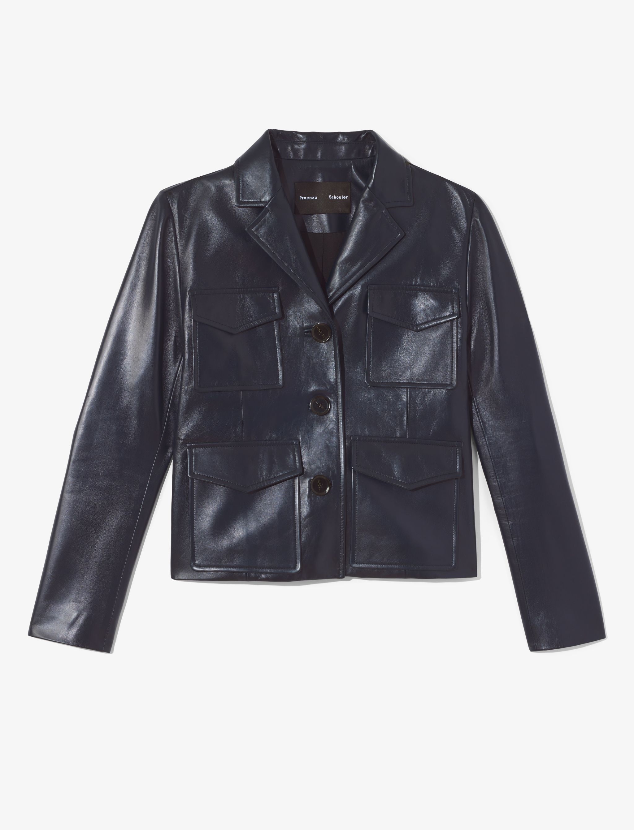 Glossy Leather Jacket - 1
