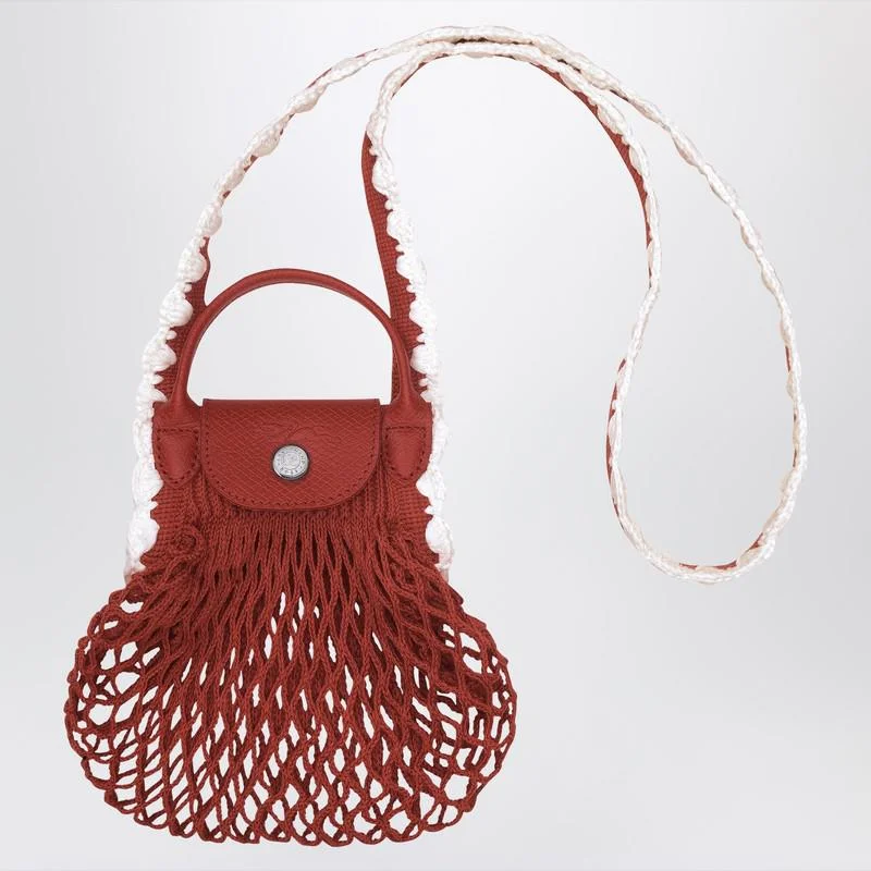 Longchamp Xs La Pliage Mesh Bag In Terracotta Colour - 1