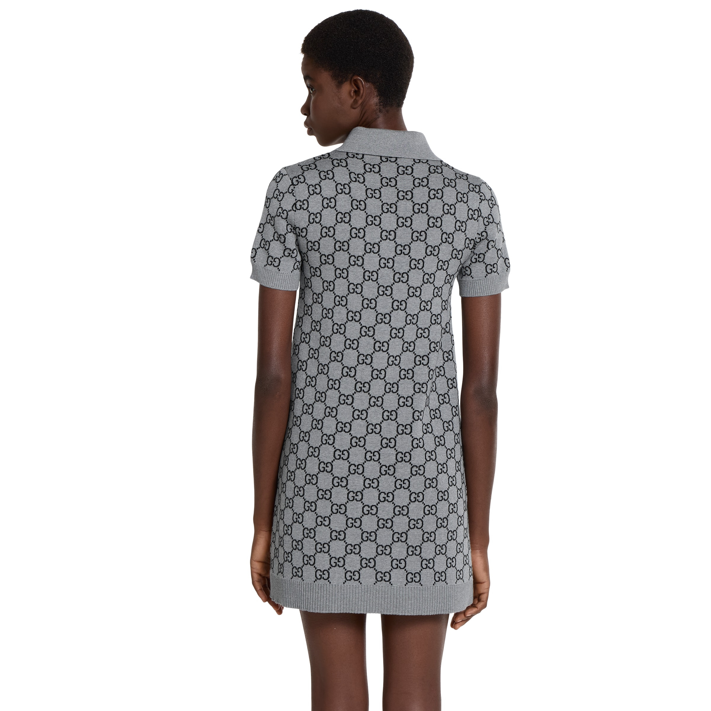 GG wool jacquard polo dress - 4