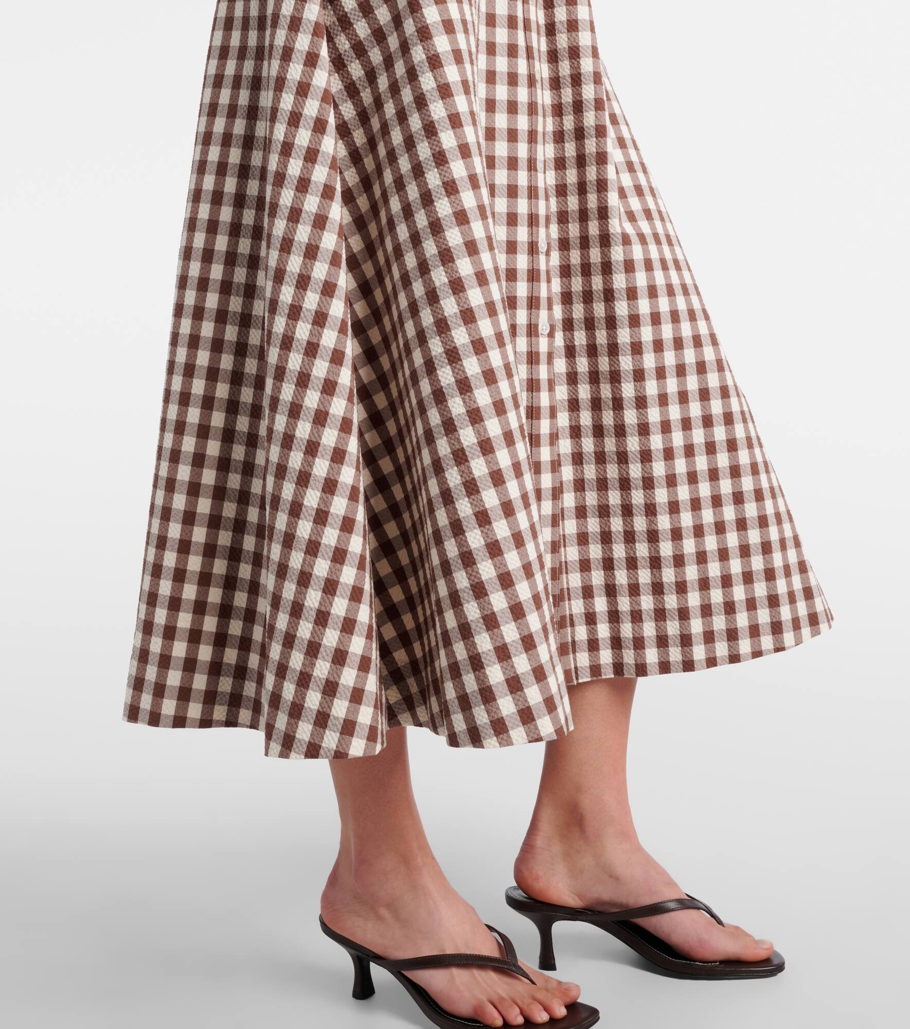 Mackey gingham seersucker midi dress - 5