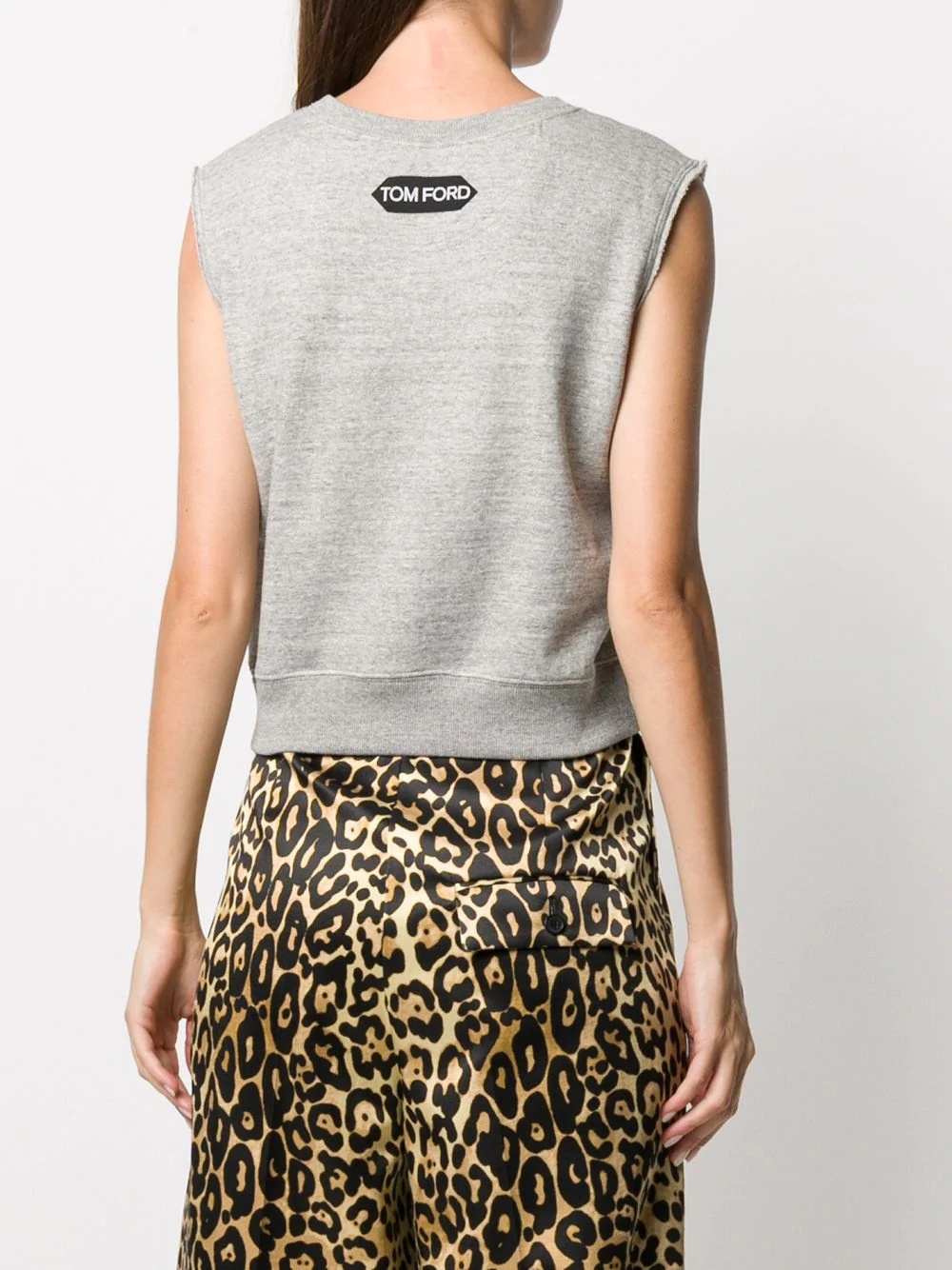 logo print sleeveless sweatshirt - 4