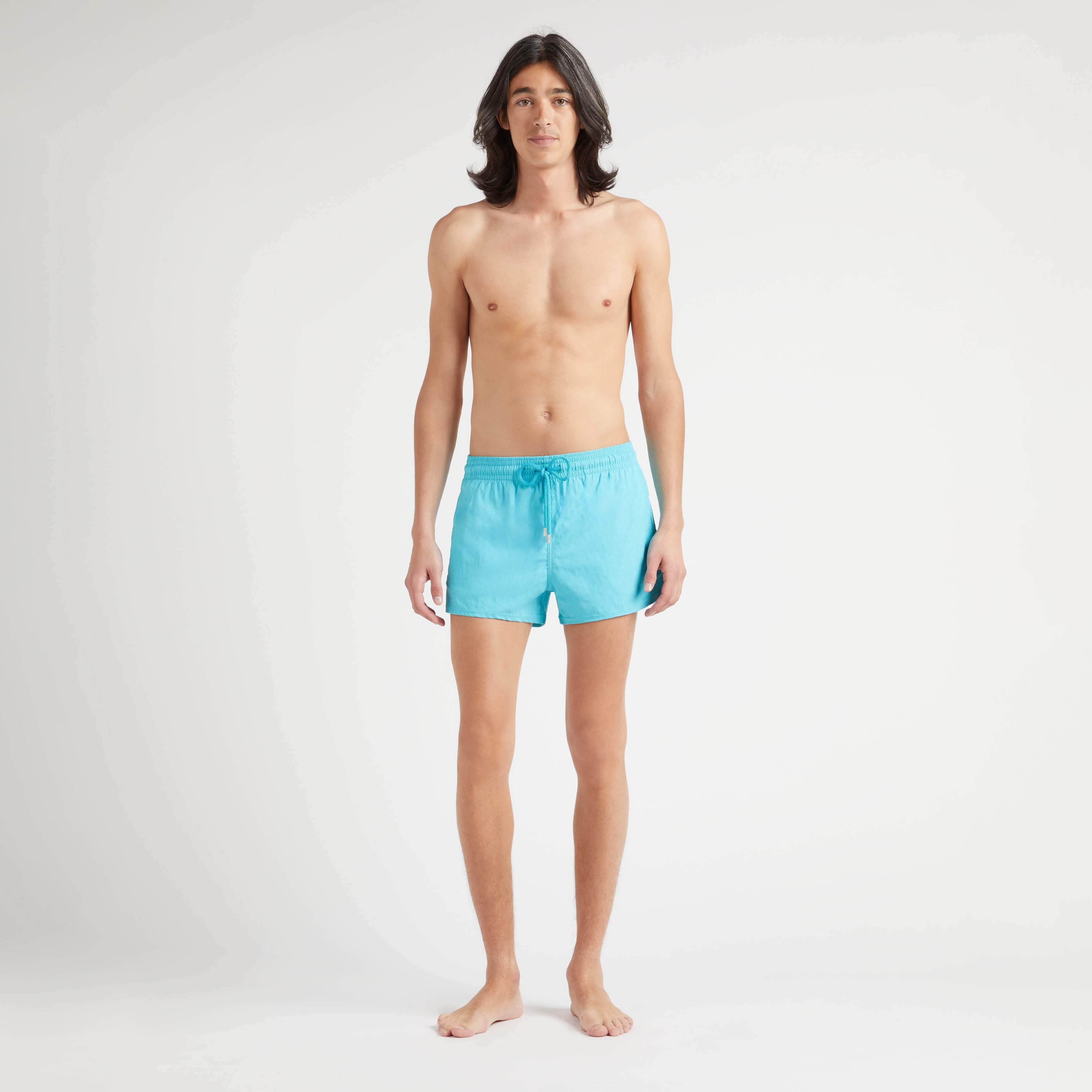 Men Short Swim Trunks Jacquard Turtles - 3