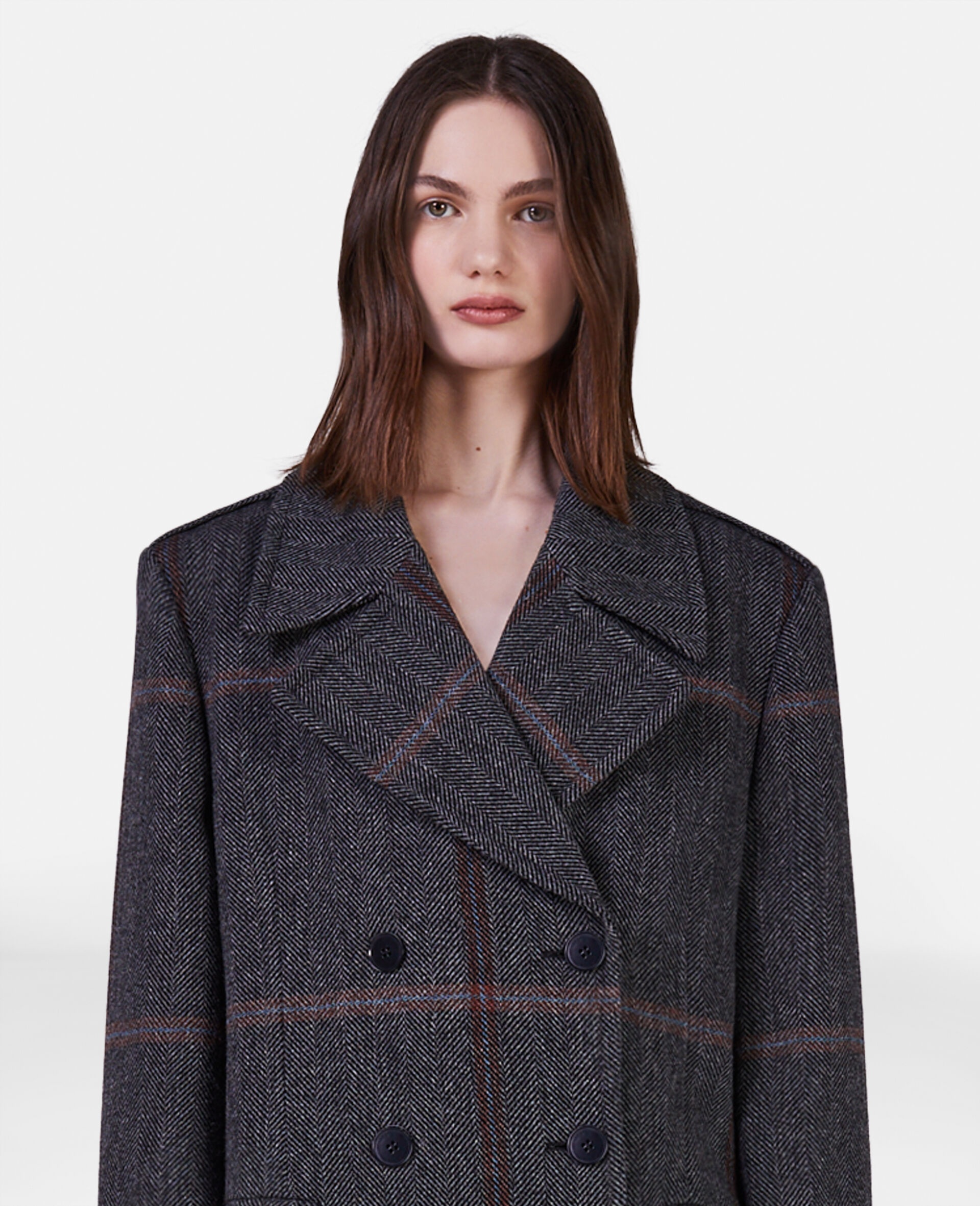 Herringbone Weave Maxi Overcoat - 4