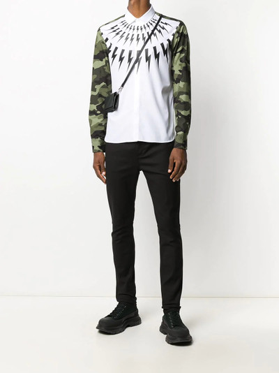 Neil Barrett Thunderbold-print camouflage-pattern shirt outlook