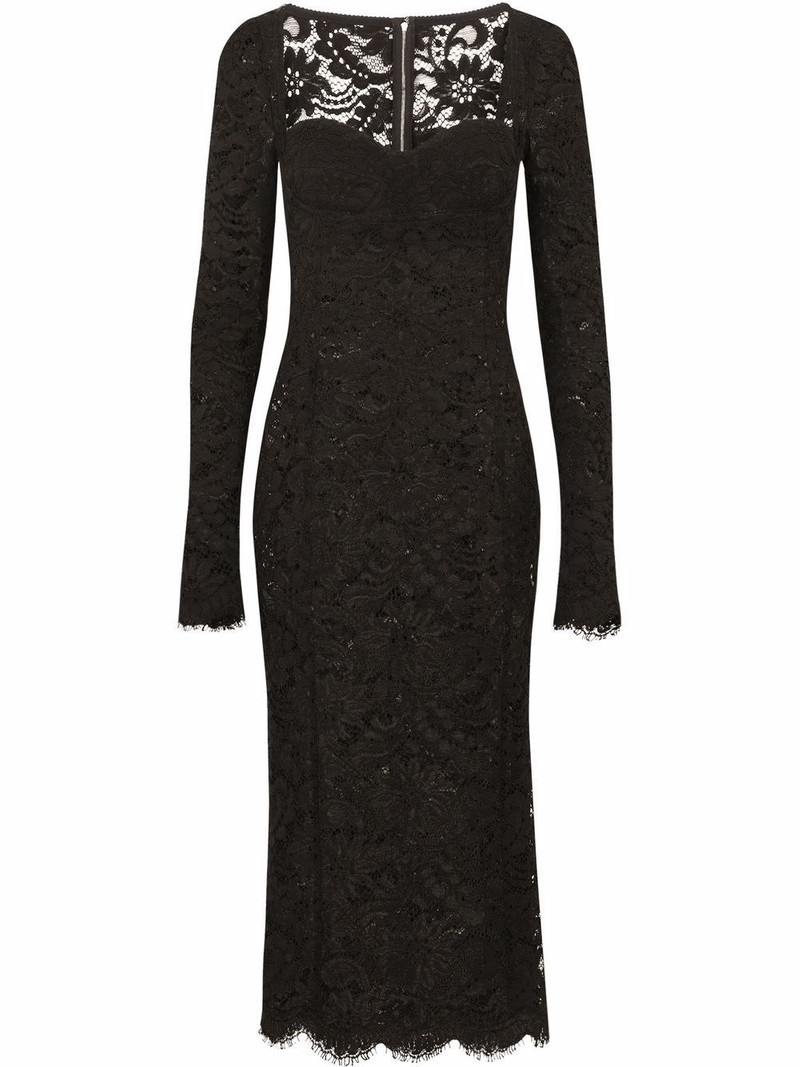 semi-sheer lace midi dress 1
