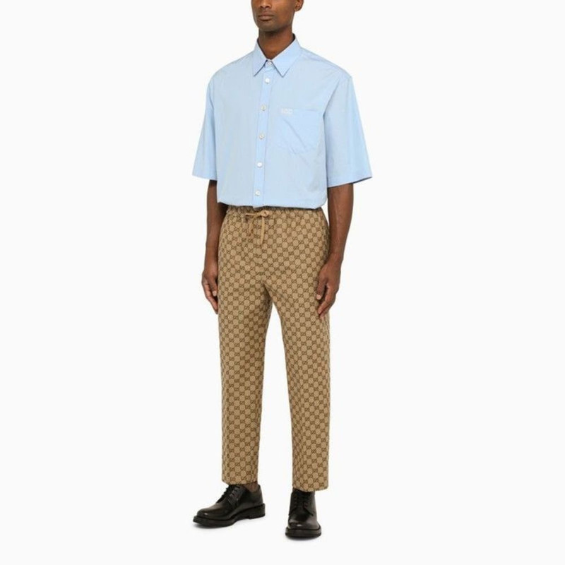 Gucci Men Camel Jogging Trousers With Logo 5