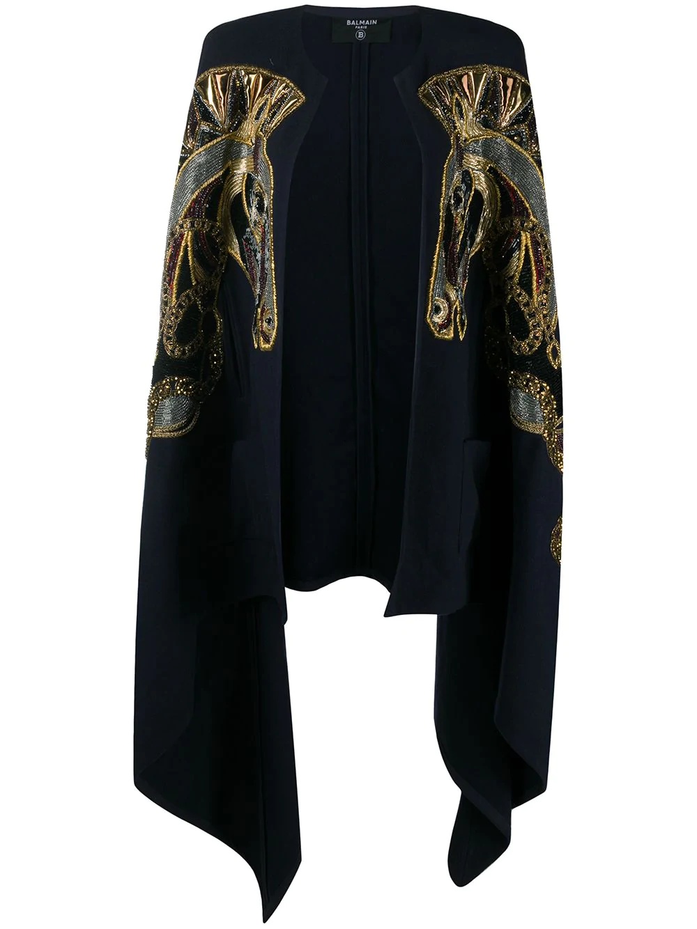 embroidered wool cape - 1