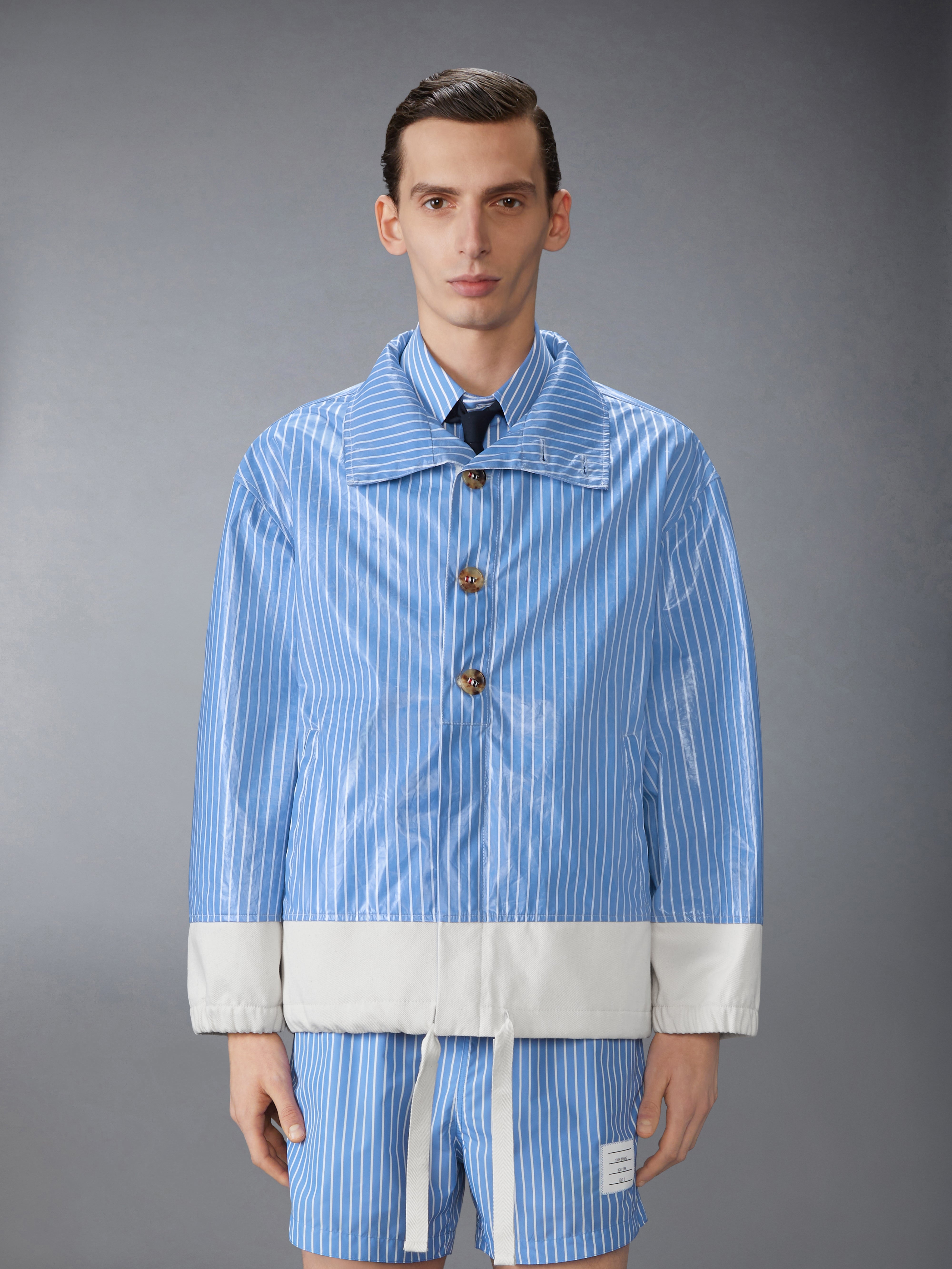 LAMINATED PINSTRIPE POPLIN ANORAK - 3