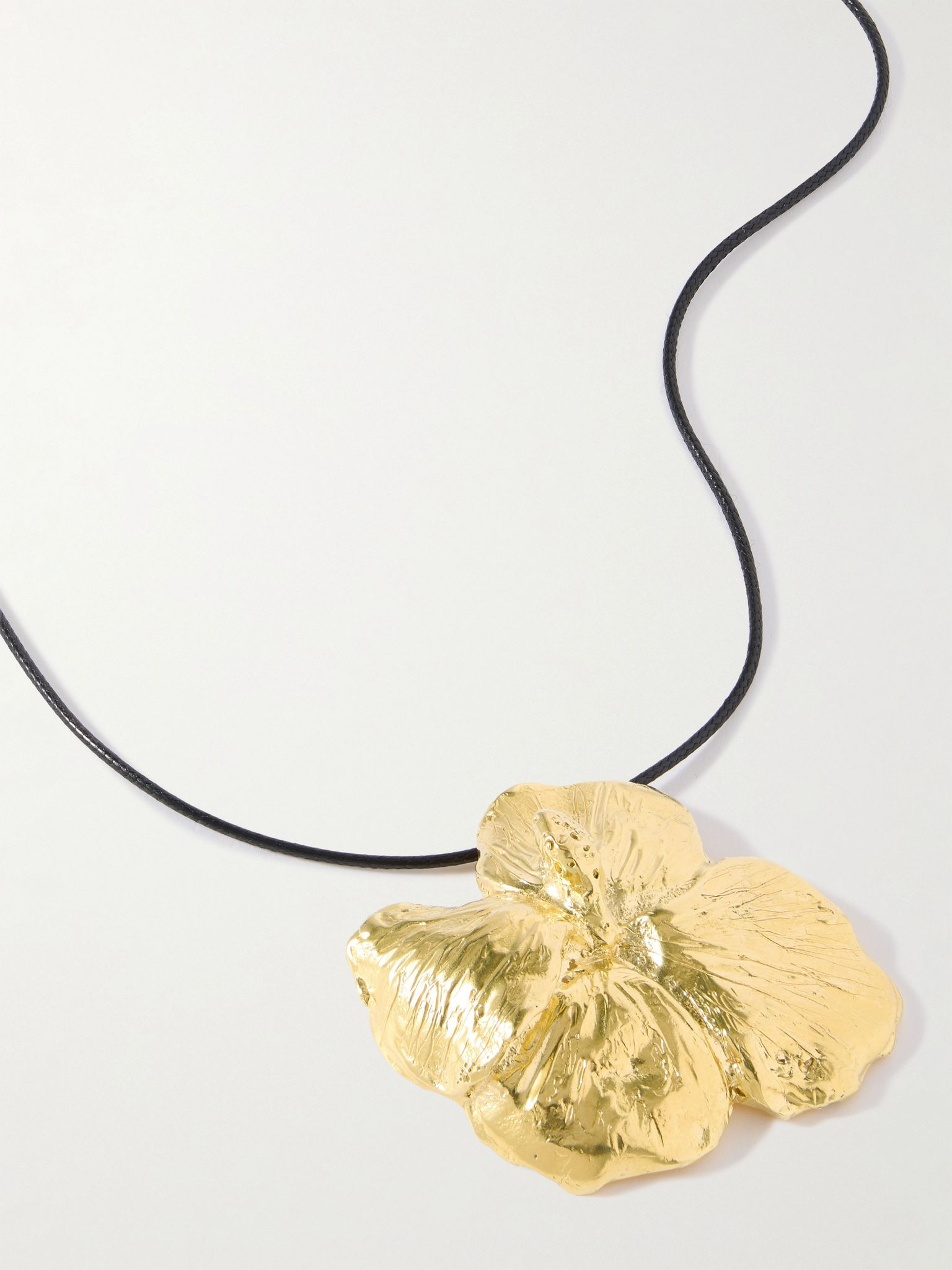 + Eden Rock St Barths Hibiscus gold-plated and cord necklace Gold - 4