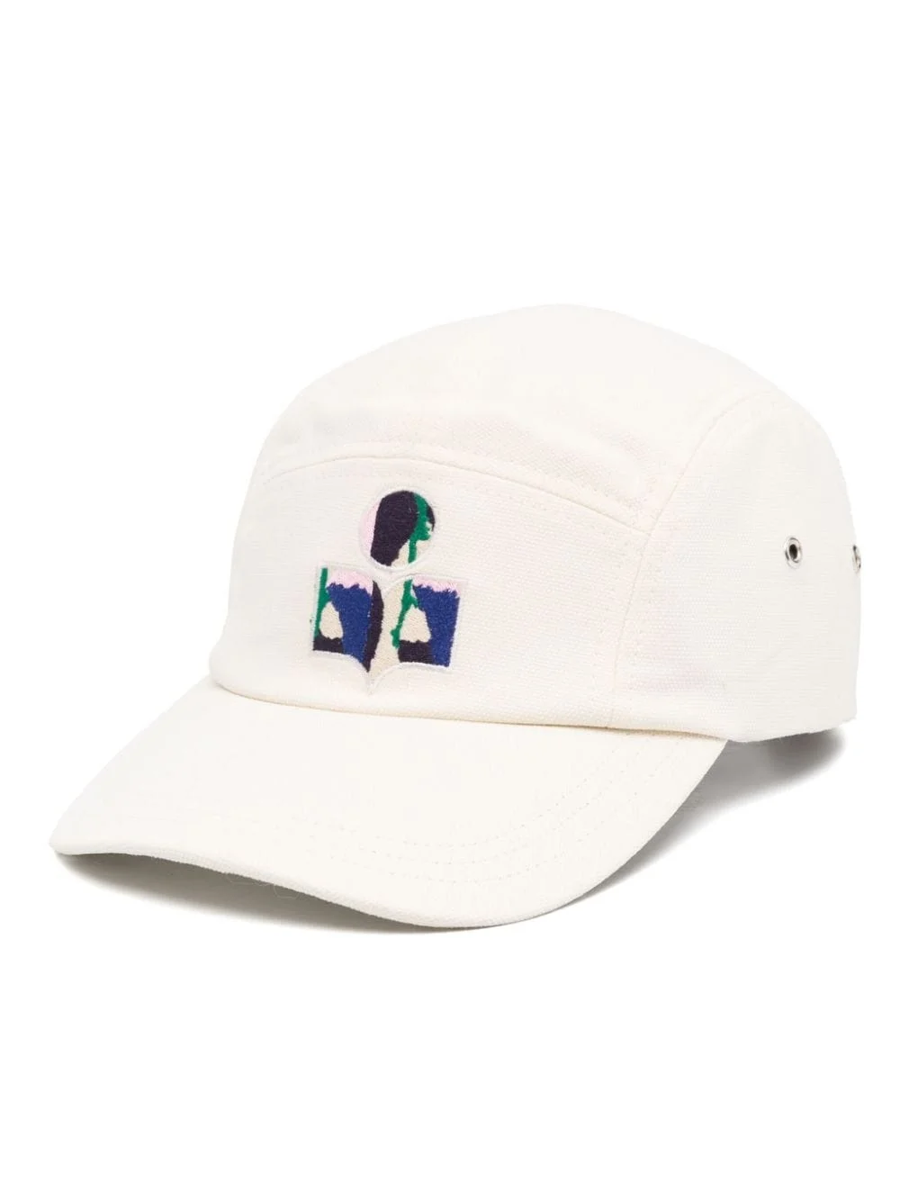 flocked-logo canvas cap - 1