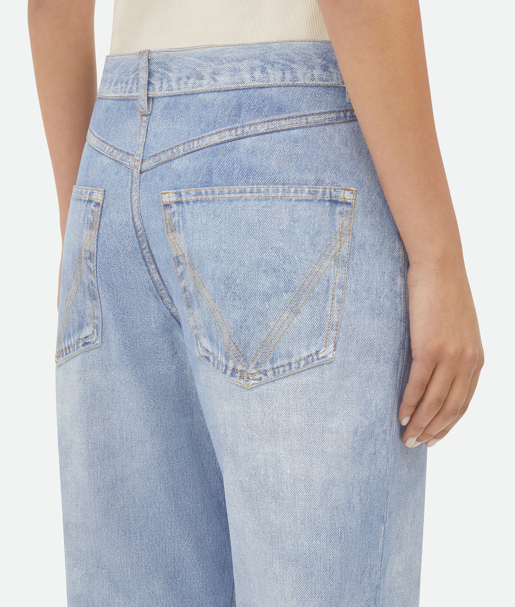 Printed Leather Boyfriend Fit Denim - 4