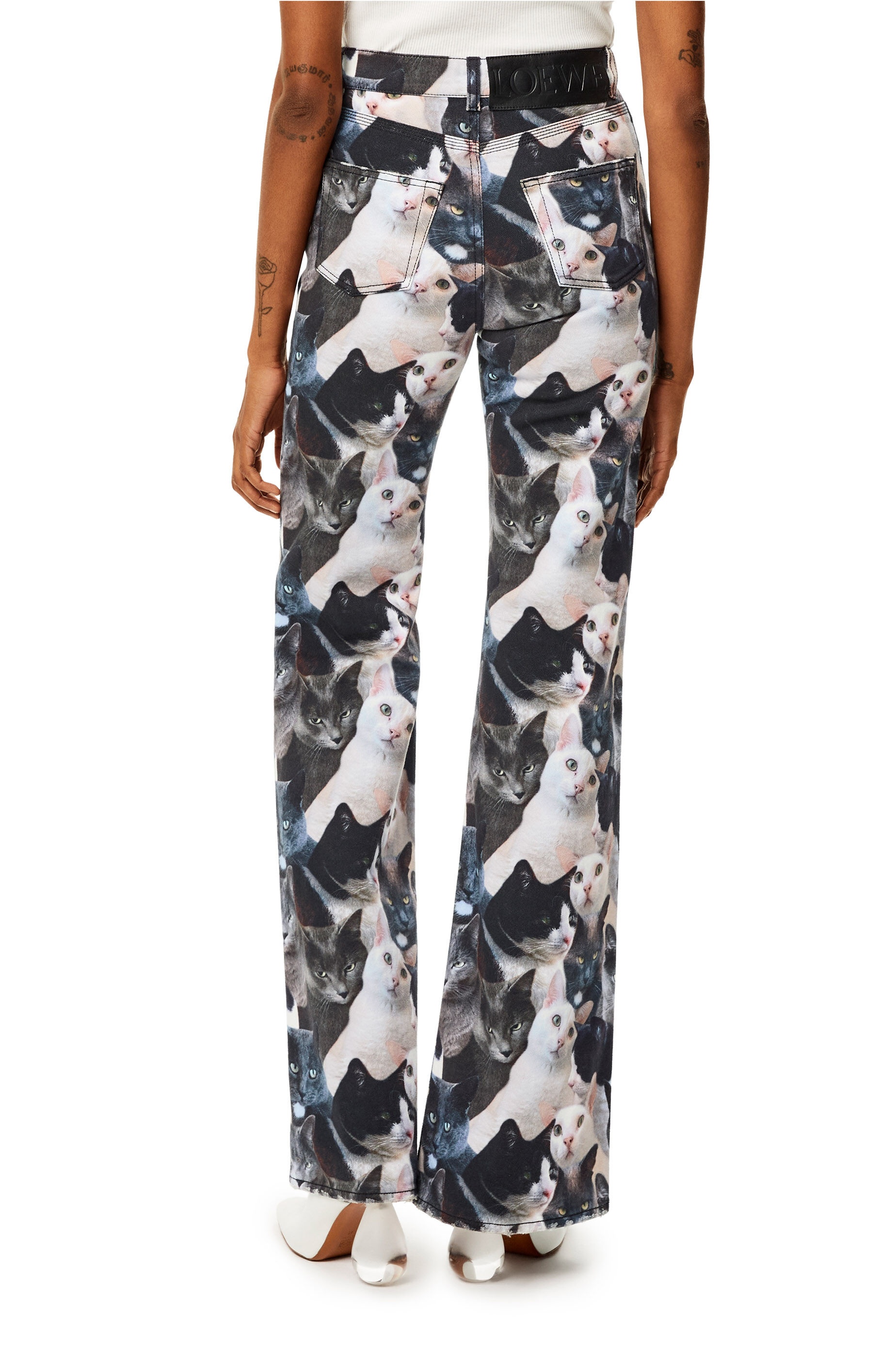 Cats print jeans in denim - 4
