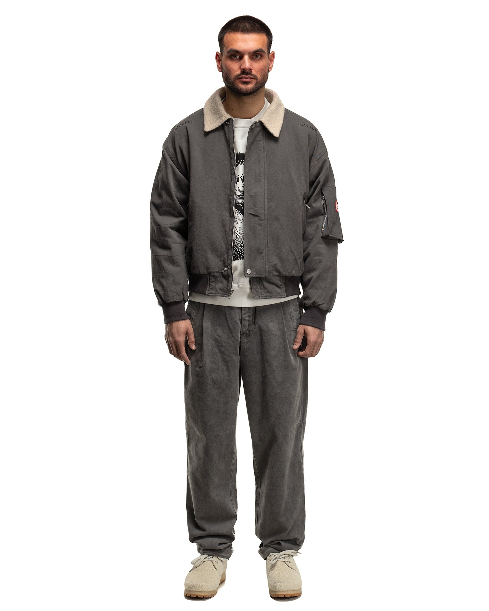 Cav Empt Overdye Cotton Casual Pants Charcoal | REVERSIBLE