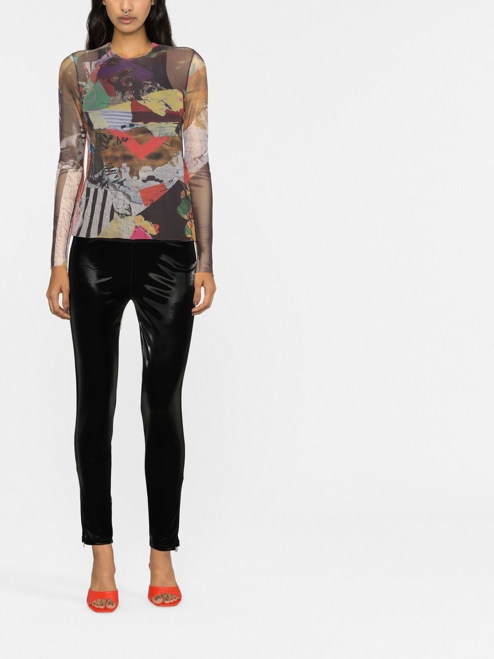 faux leather leggings - 2
