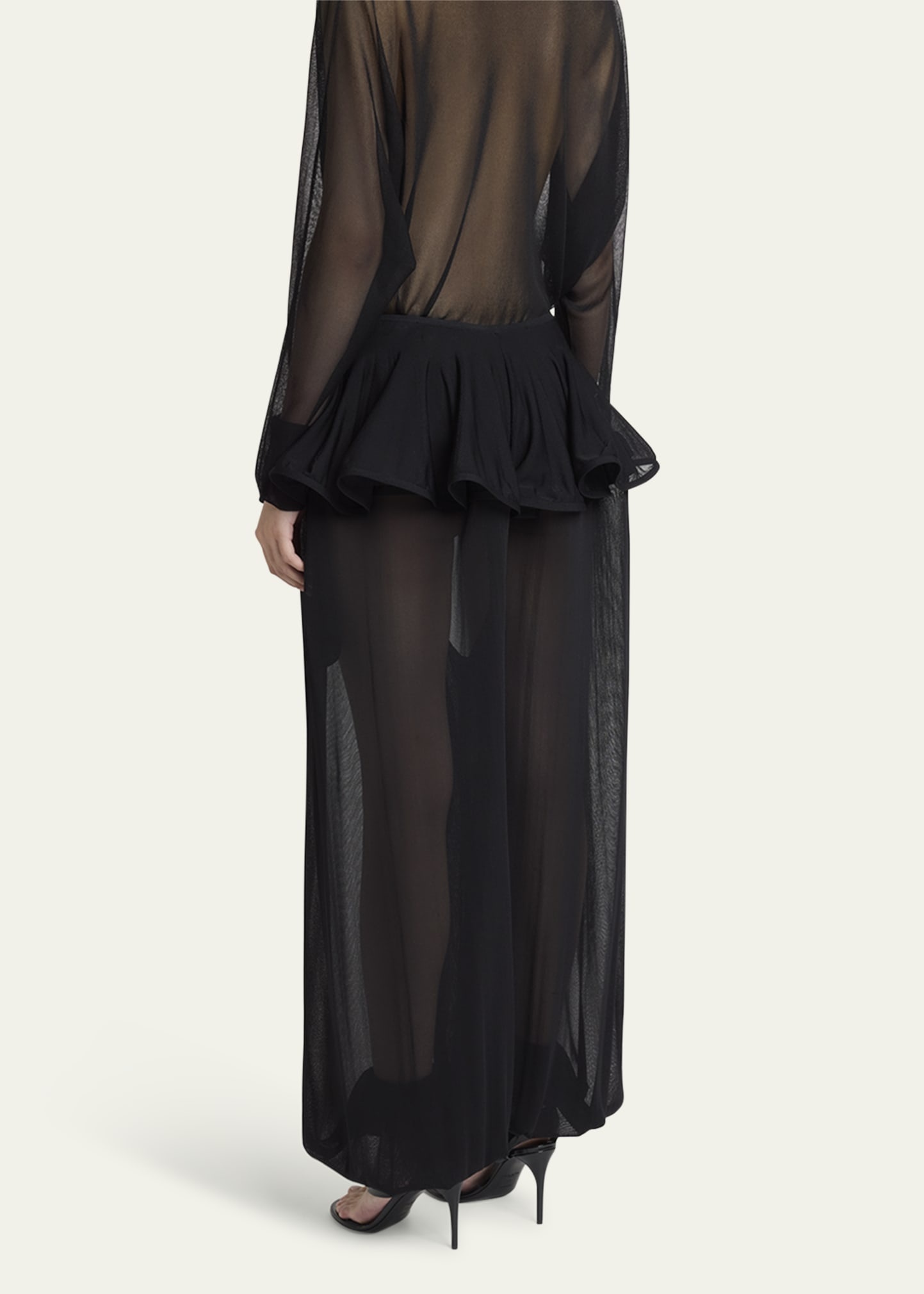 Sheer Peplum Pants - 3
