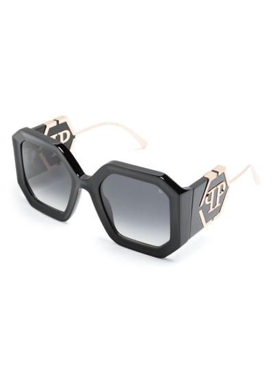 PHILIPP PLEIN logo-lettering tinted sunglasses outlook