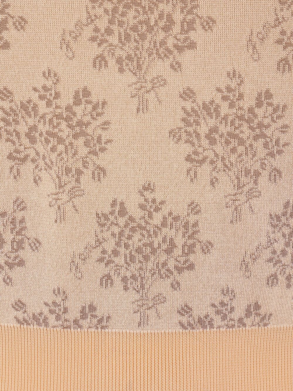 floral-jacquard cropped sweater - 4