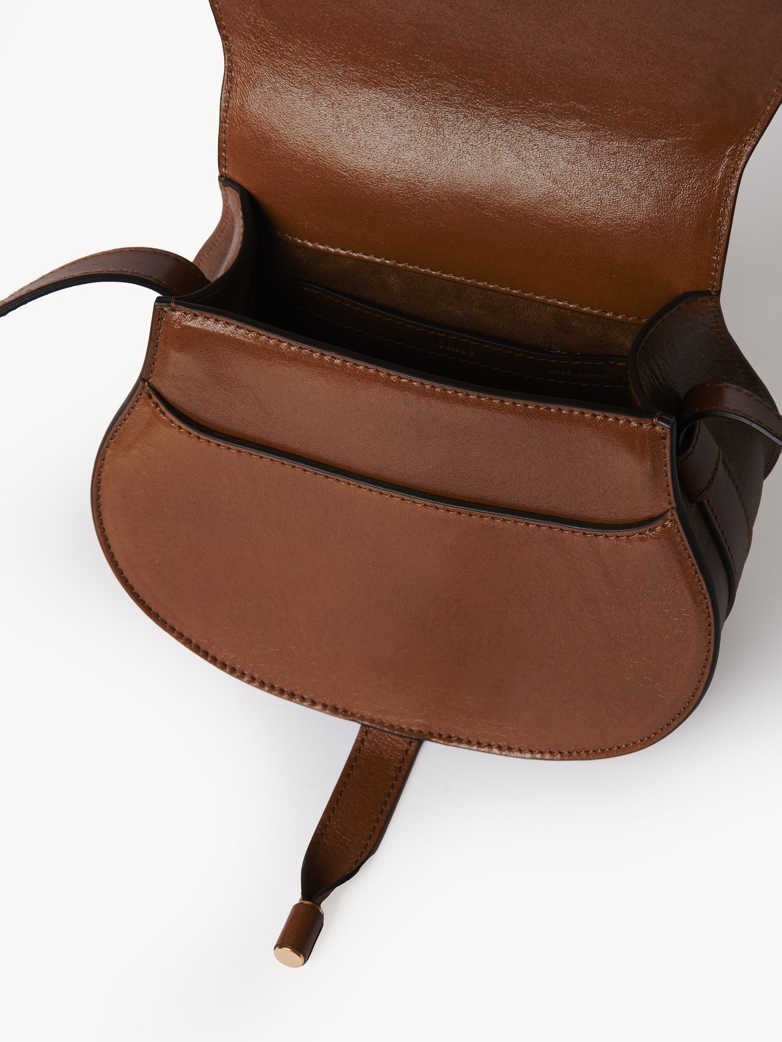 SMALL MARCIE SADDLE BAG IN SHINY LEATHER - 5