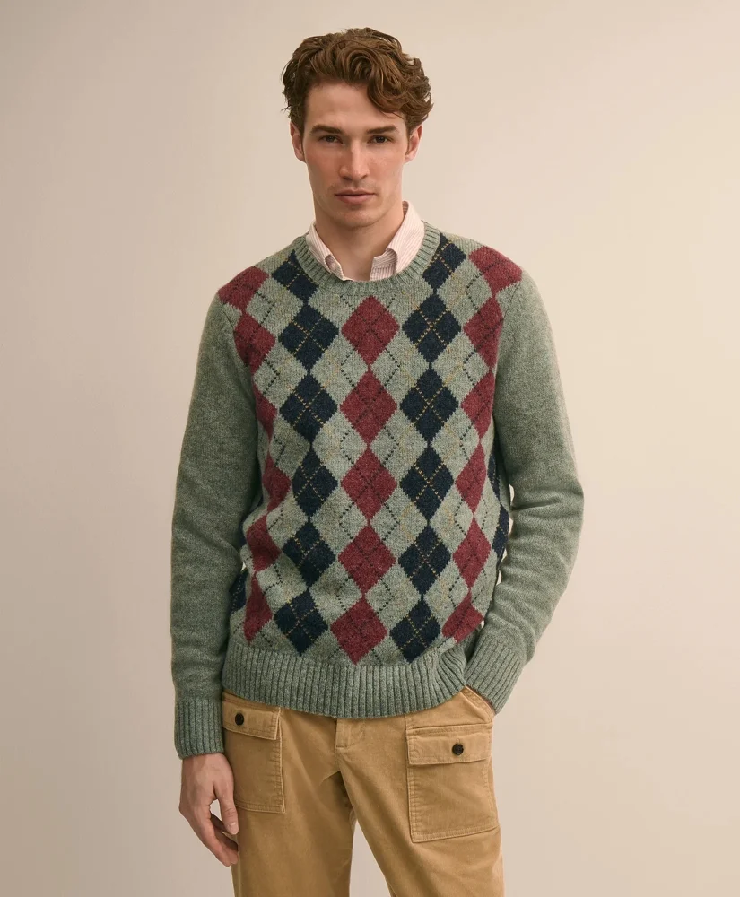 Archive Shetland Wool Argyle Sweater - 1