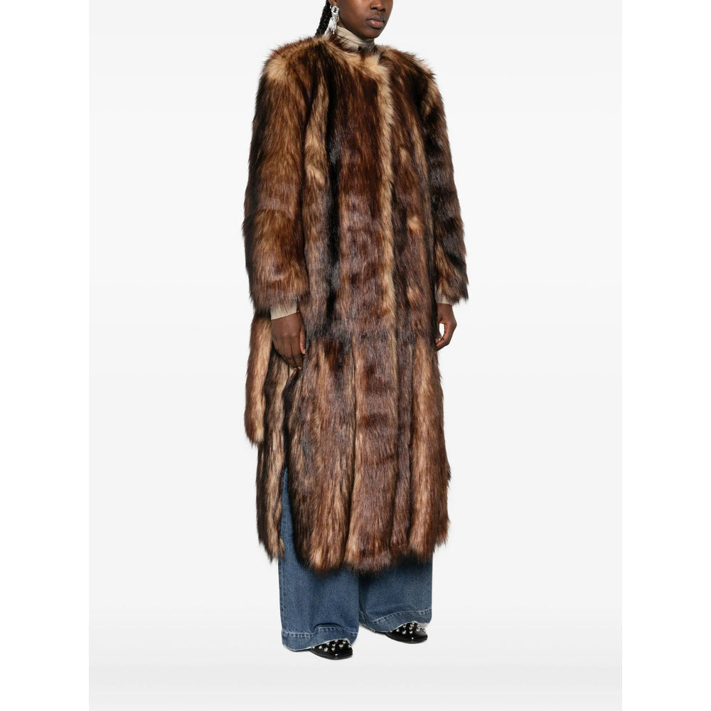 Simone Rocha Brown Coats - Faux Fur Coats Women - 4
