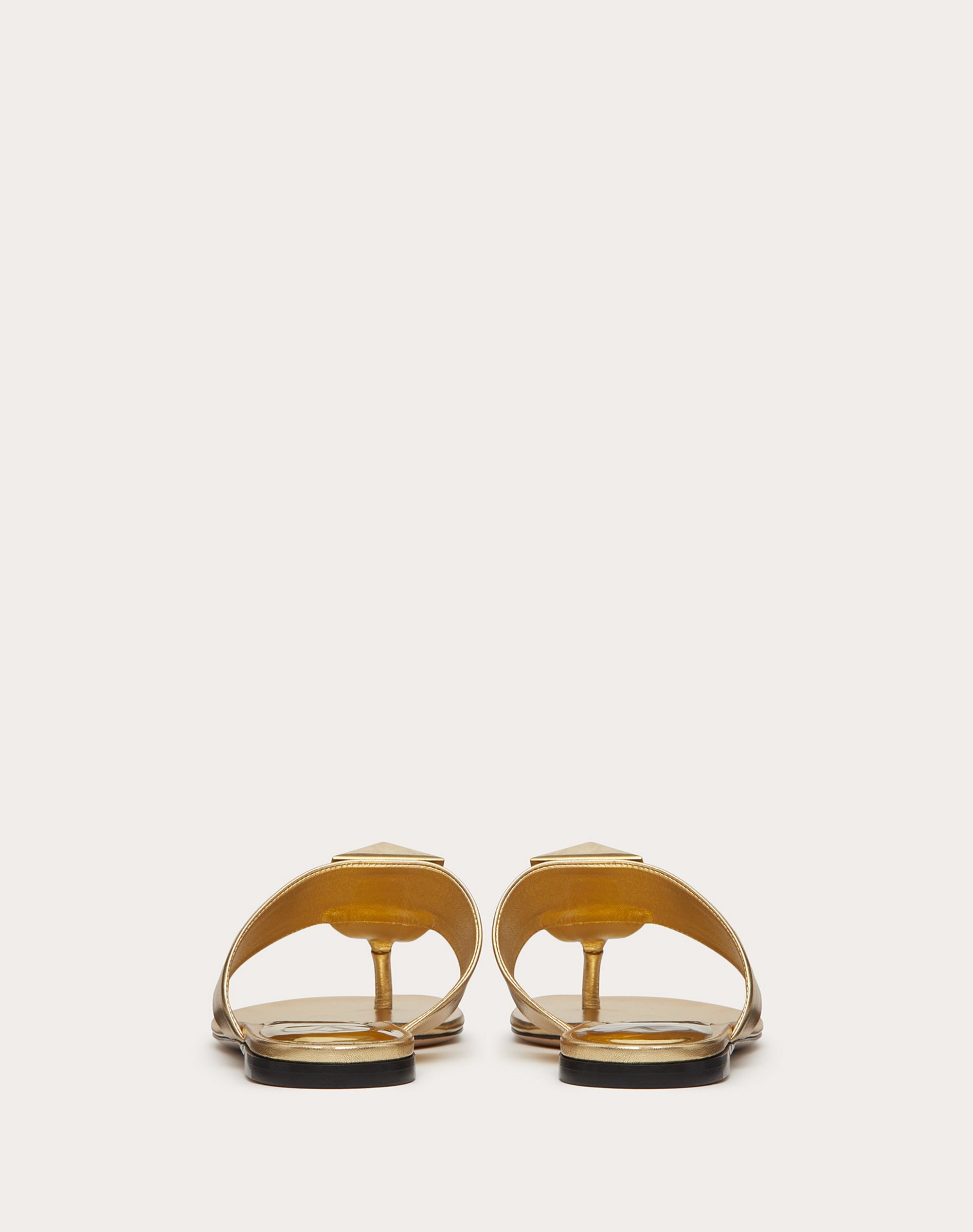 ONE STUD METALLIC NAPPA FLAT THONG SANDAL - 3