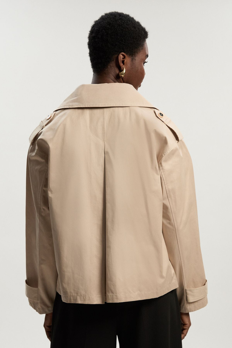 Cotton Relaxed Short Trench Coat 6