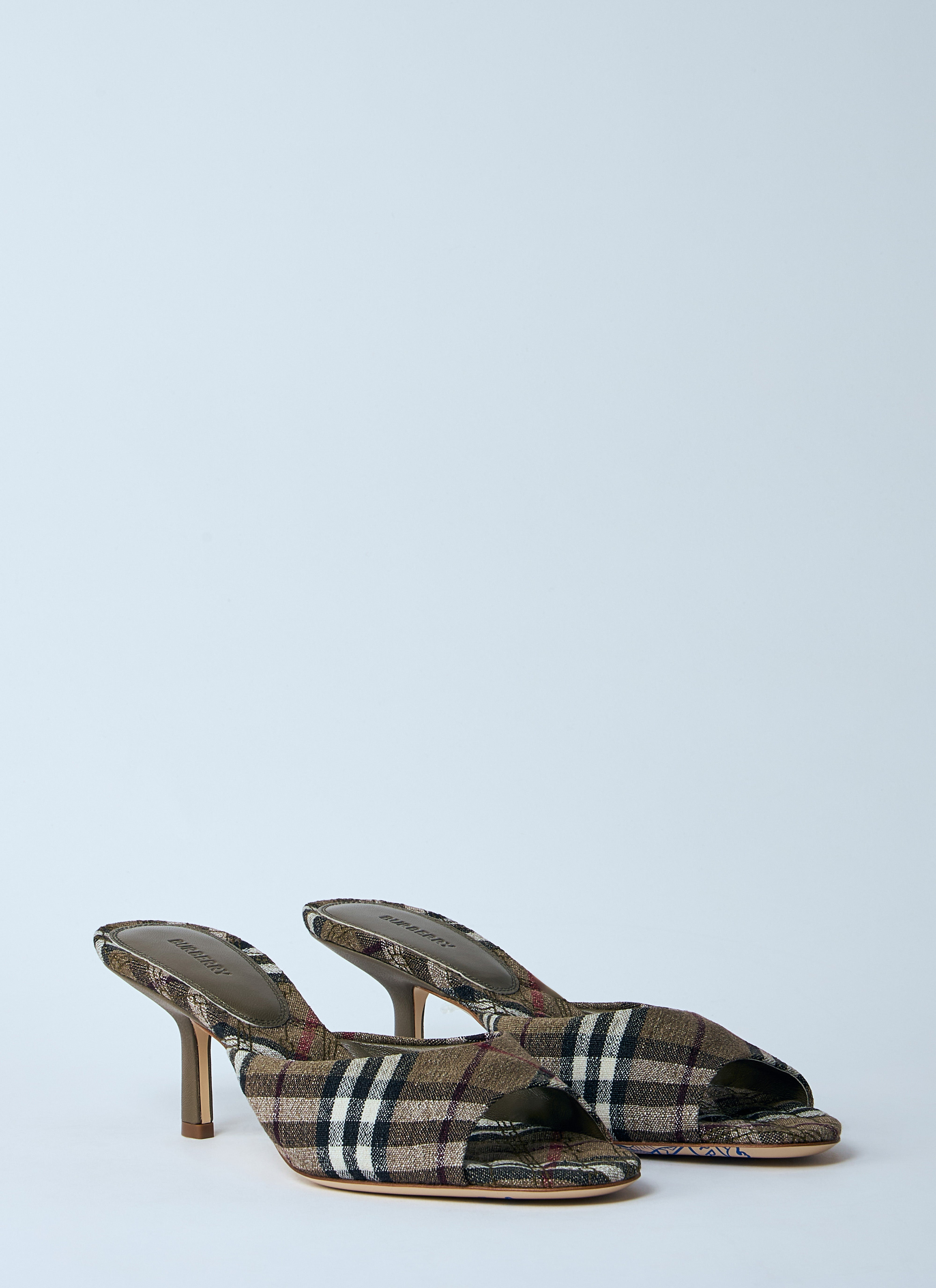 Burberry Women Check Heeled Mules - 2