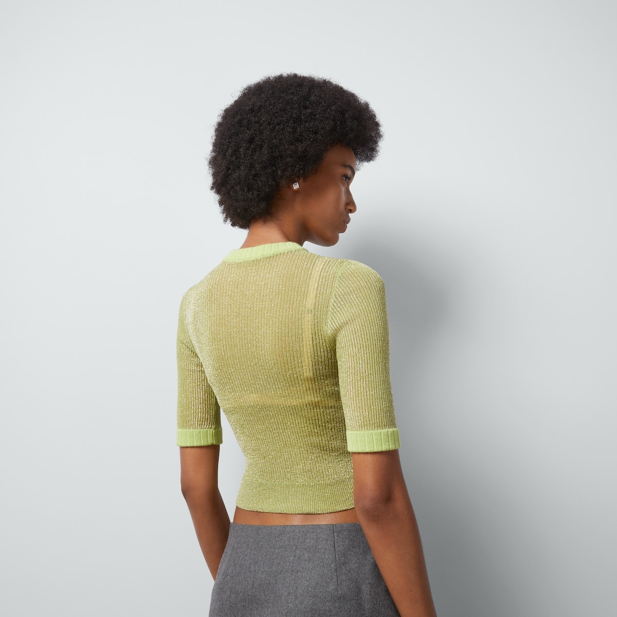 Lamé knit top with Interlocking G - 6