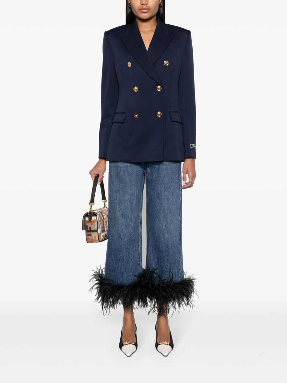 Medusa Head-buttons wool blazer - 2