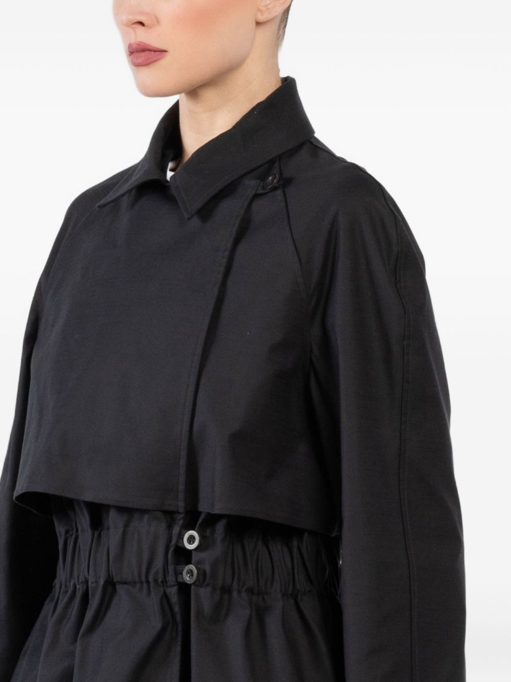 elasticated trench coat - 5