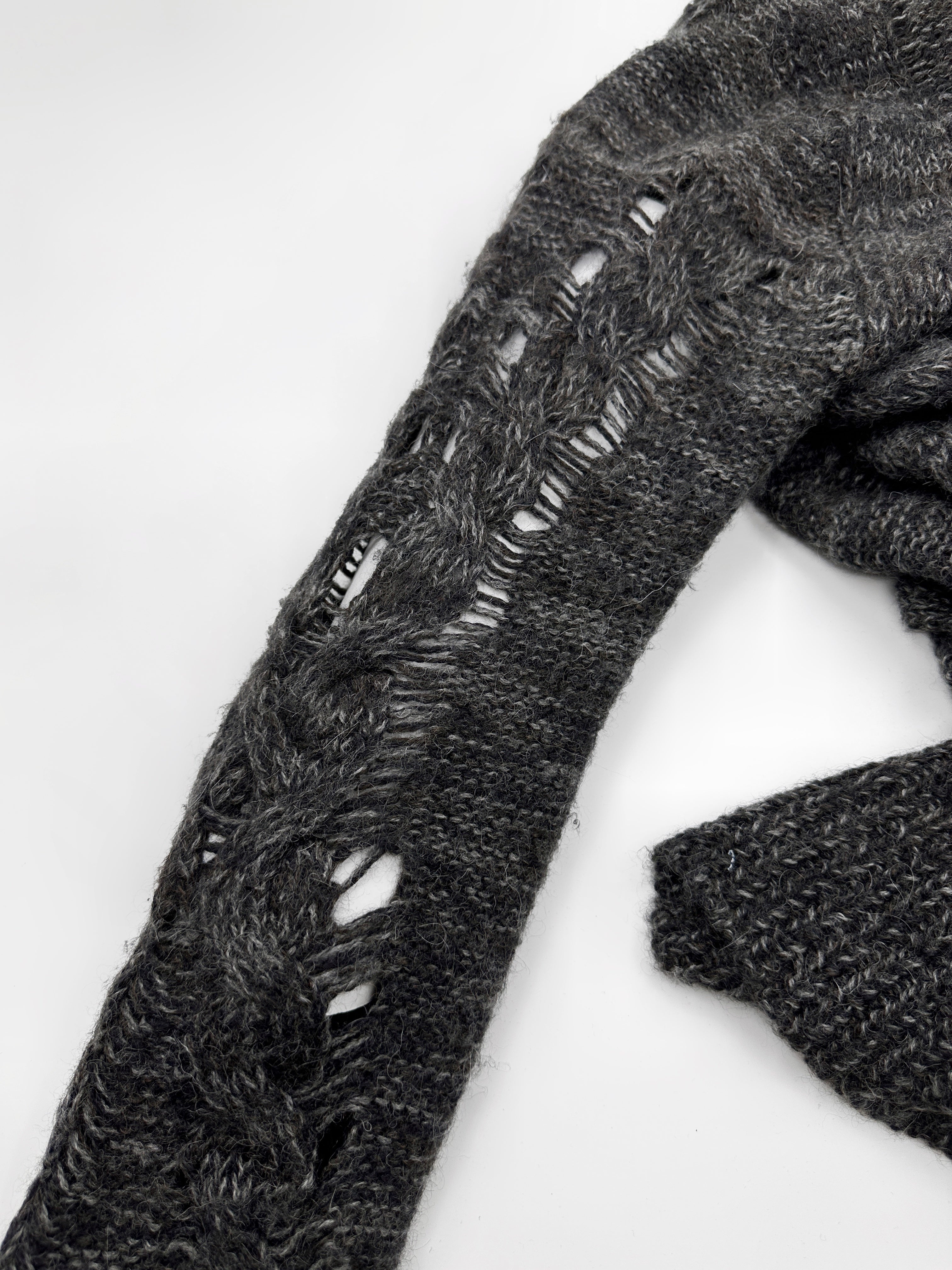 Ann Demeulemeester Fall 2010 Asymmetrical Alpaca Knit Long Cardigan - 12