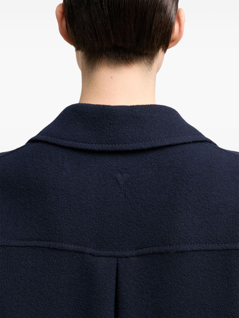 single-breasted felted coat - 7