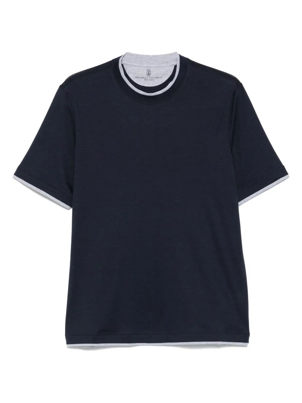 Crew-Neck T-Shirt With Faux-Layering - 1
