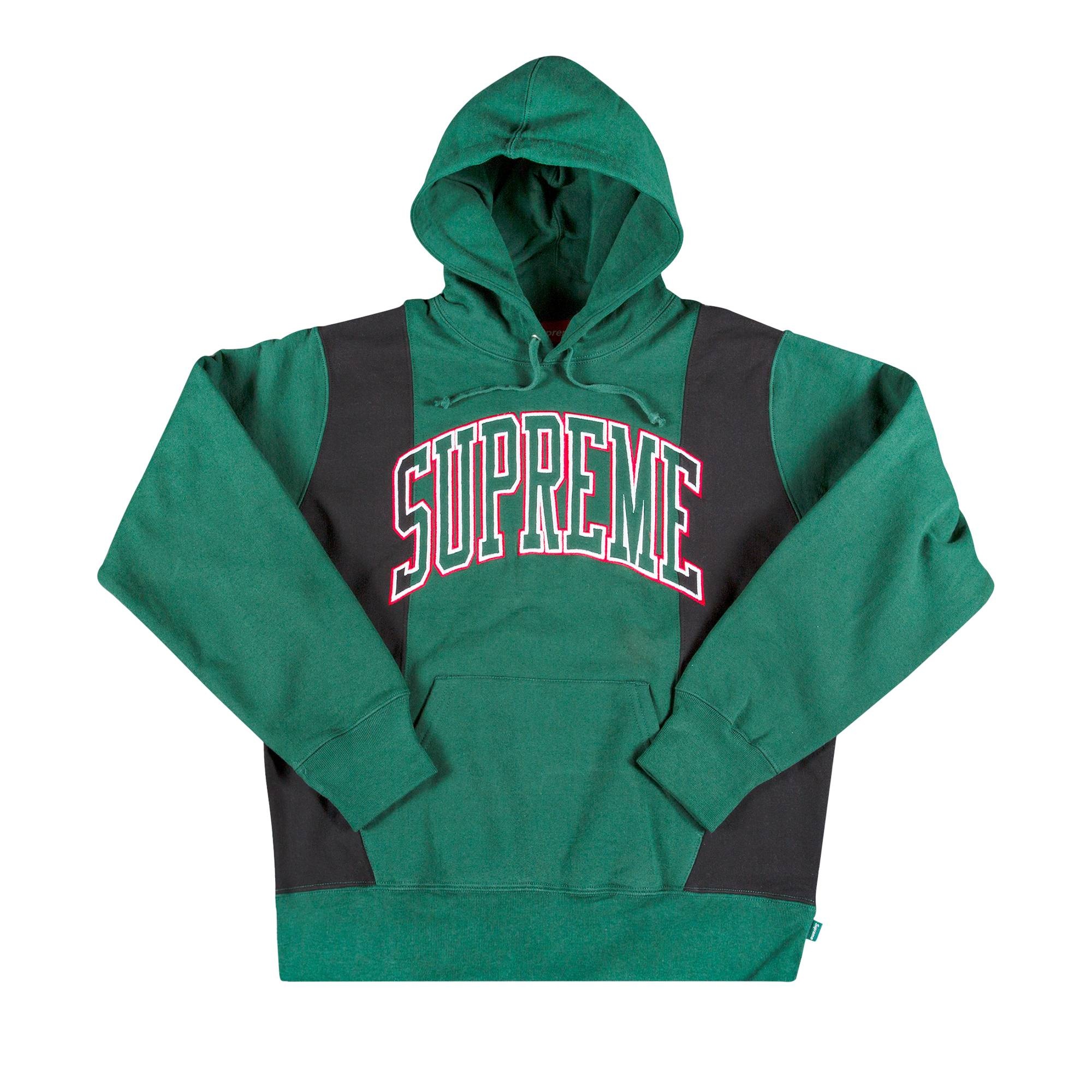 Supreme Paneled Arc Hooded Sweatshirt 'Green' - 1