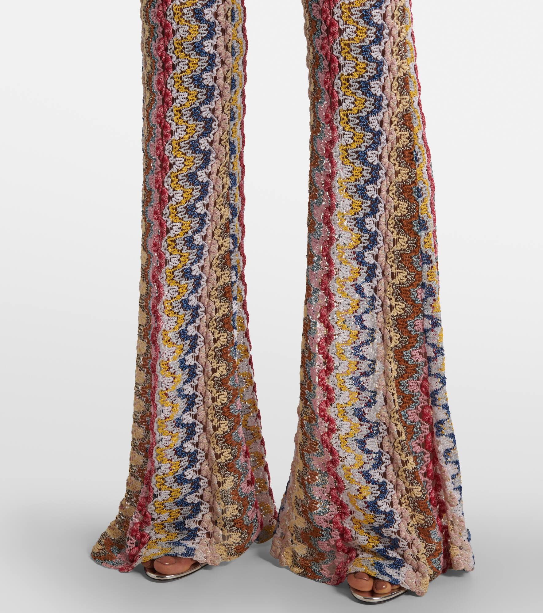 Crochet metallic flared pants - 5
