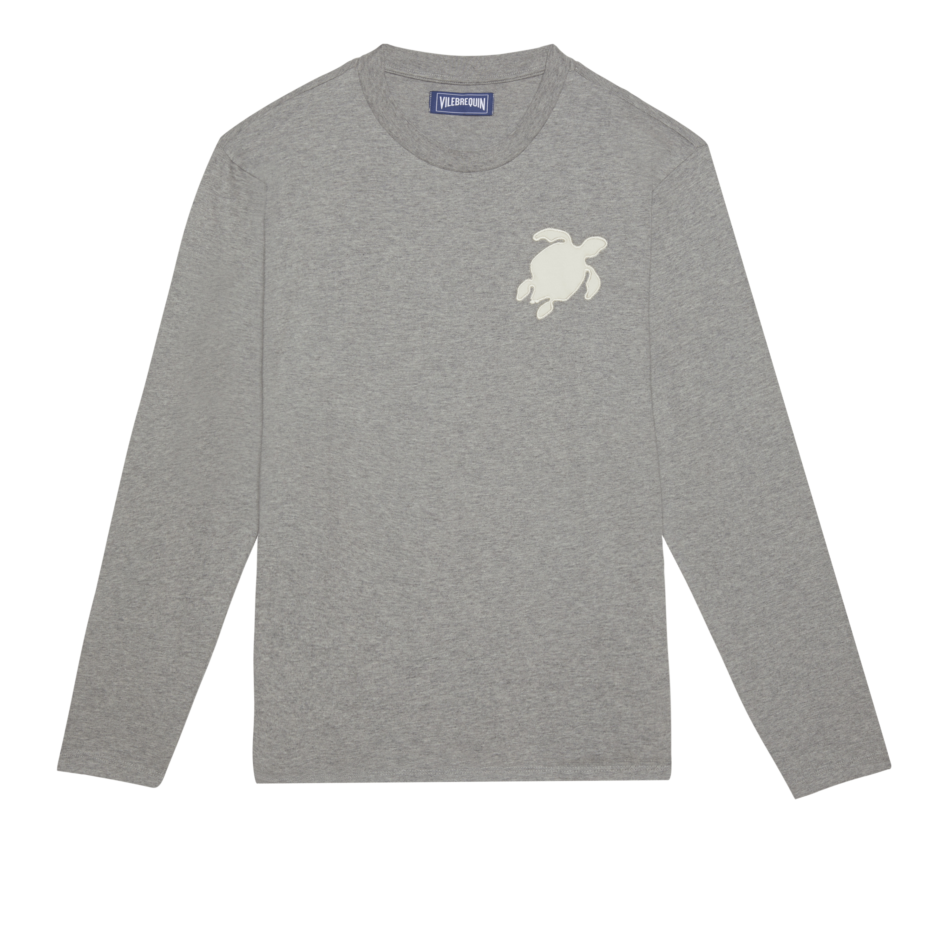 Men Long Sleeves Cotton T-Shirt Turtle Patch - 1